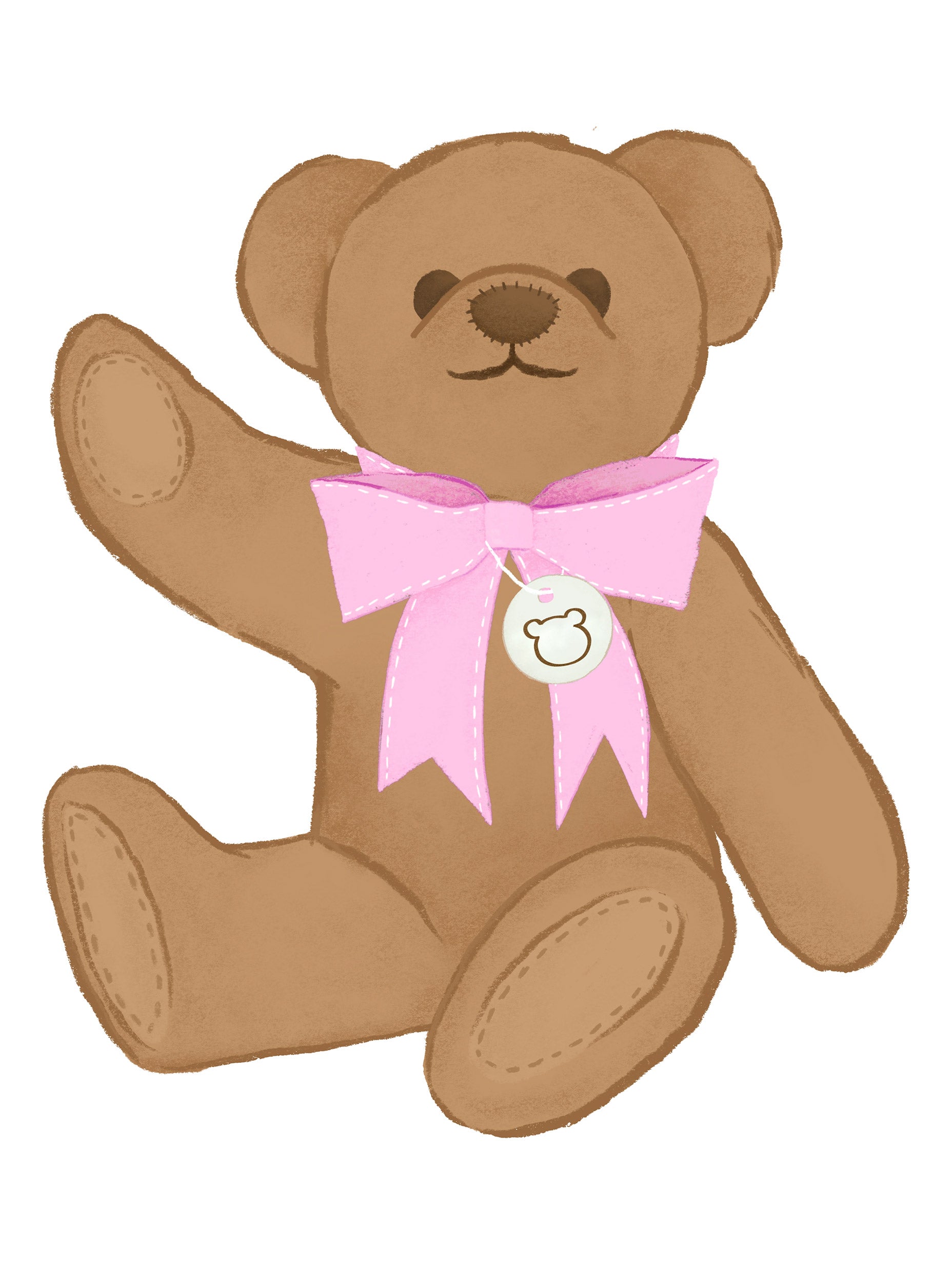 Teddy Bear with Pink Bow Poster