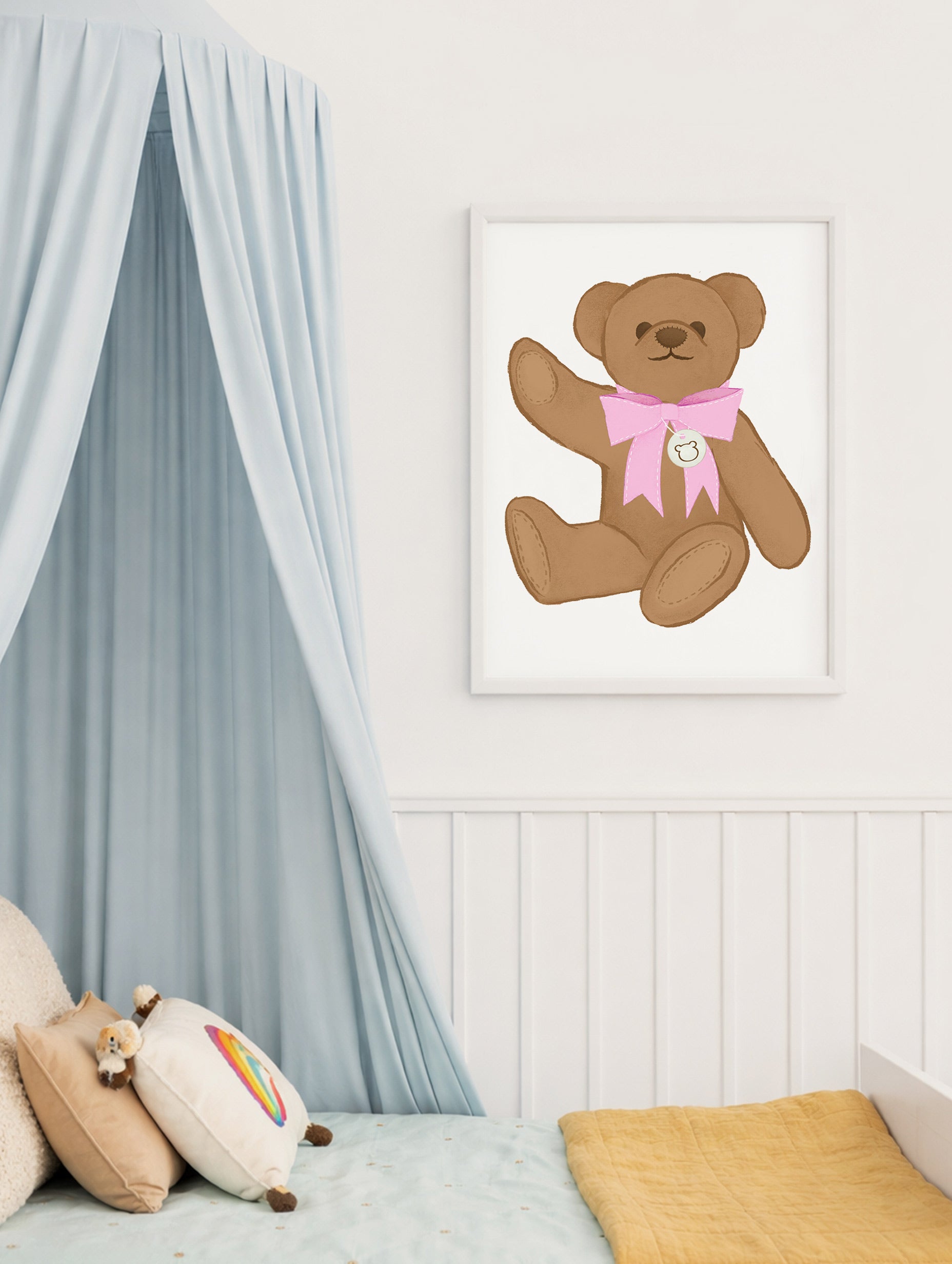 Teddy Bear with Pink Bow Poster