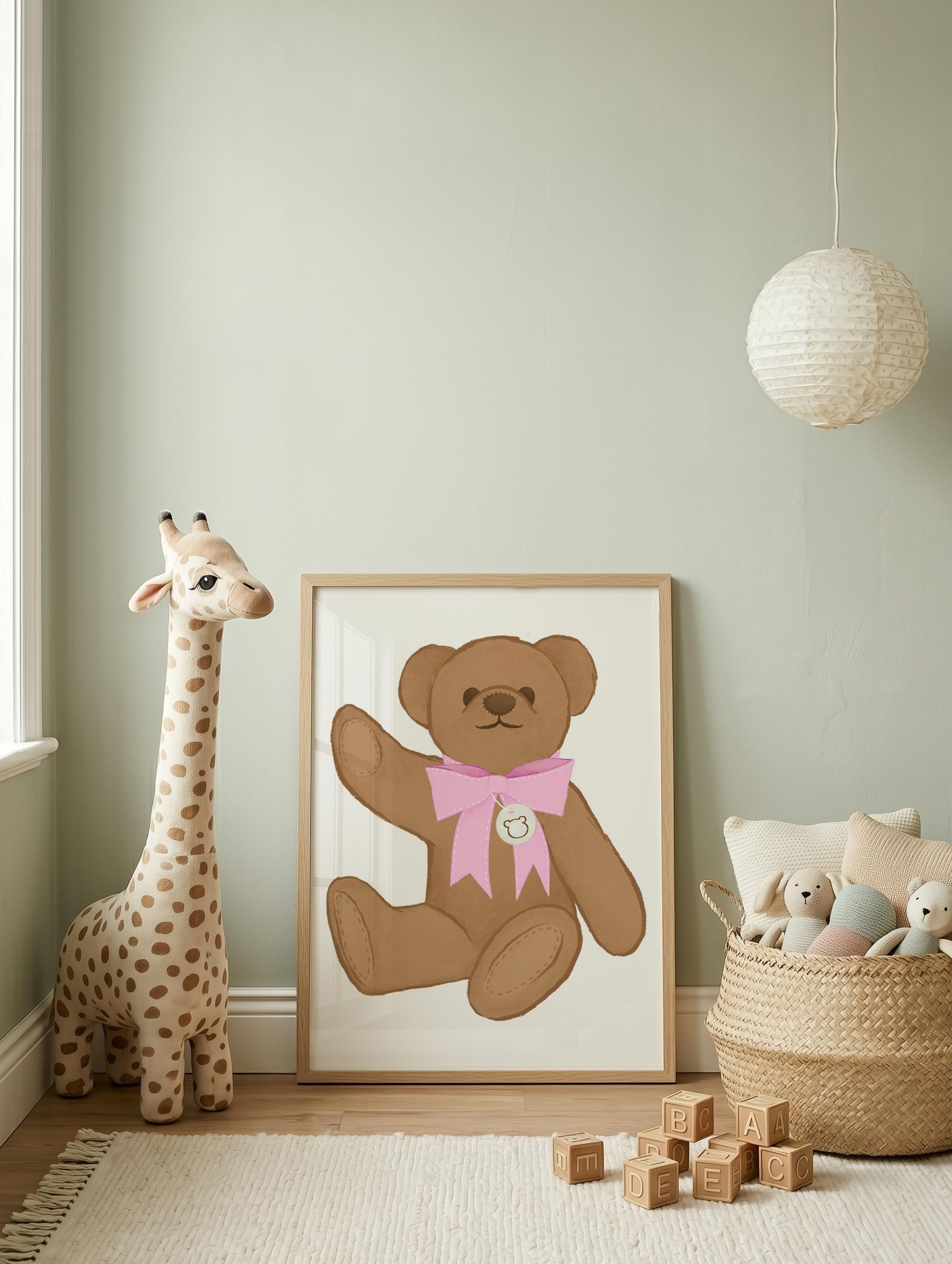 Teddy Bear with Pink Bow Poster