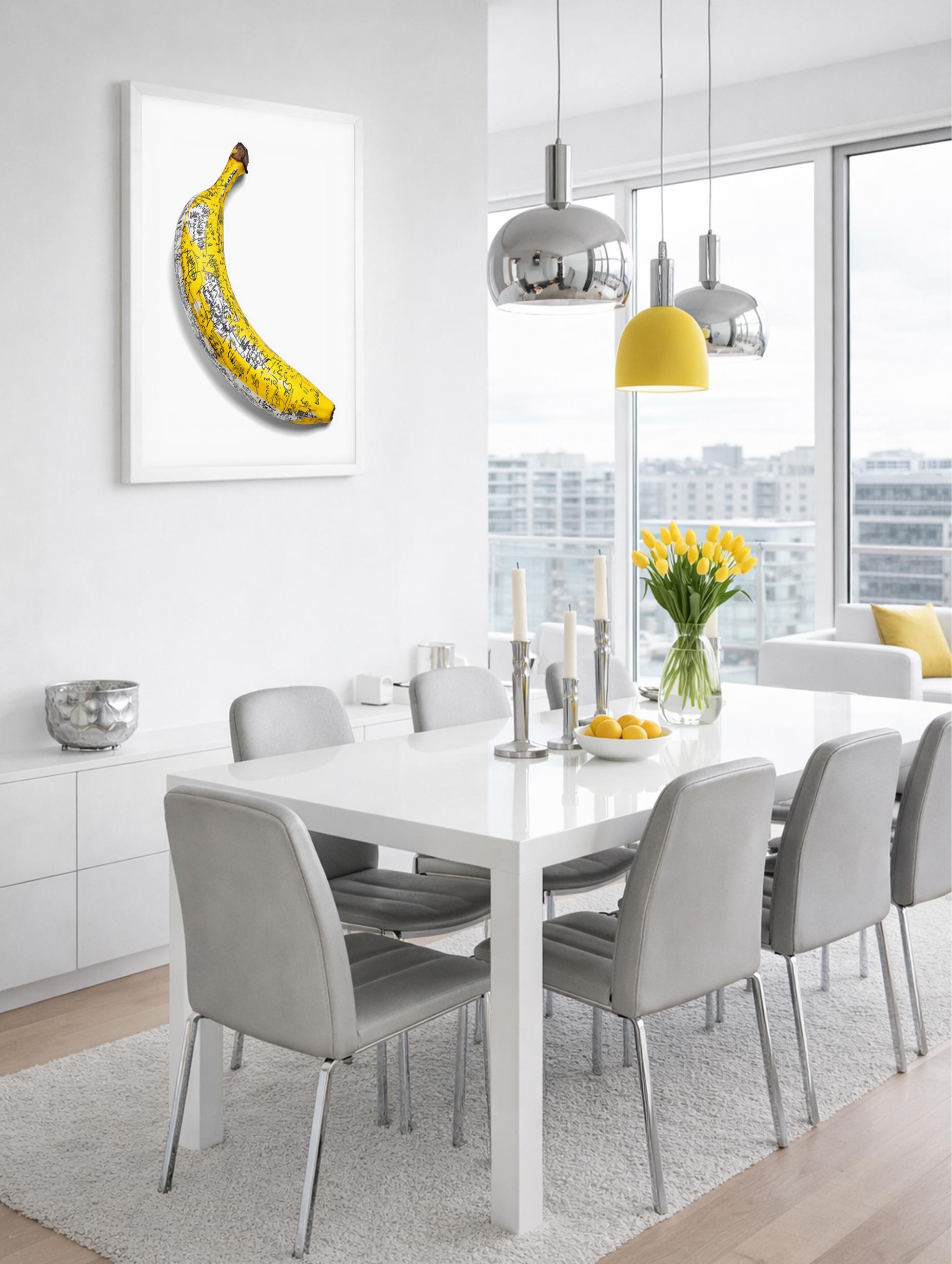 The Doodle Banana Fruit Artwork Mockup