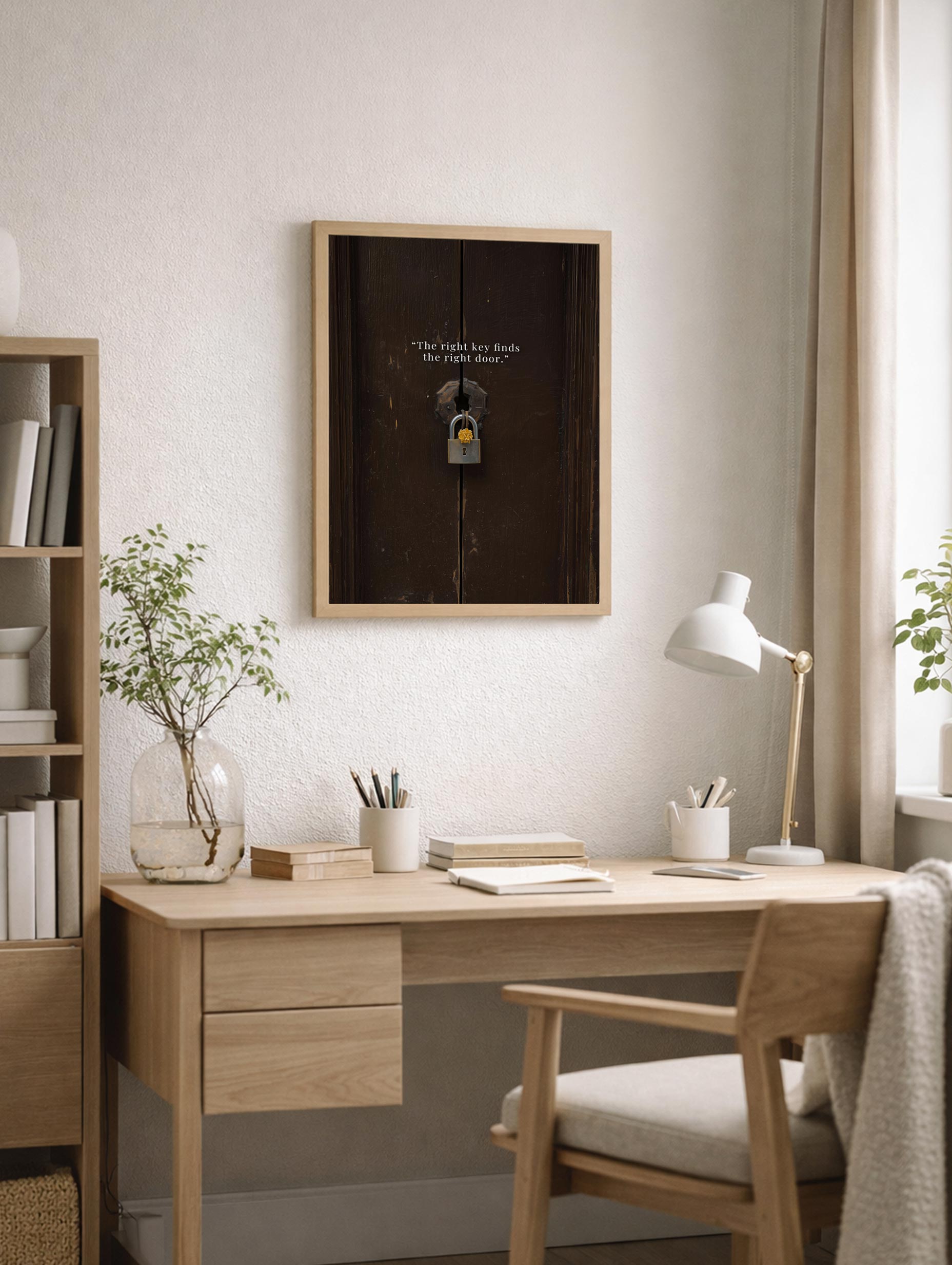 The Right Keys Open the Right Door Vintage Poster Mockup