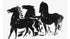 Three Black Horses Standing Looking to the Left Leo Gestel Art Print