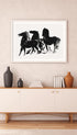 Three Black Horses Standing Looking to the Left Leo Gestel Art Print Mockup