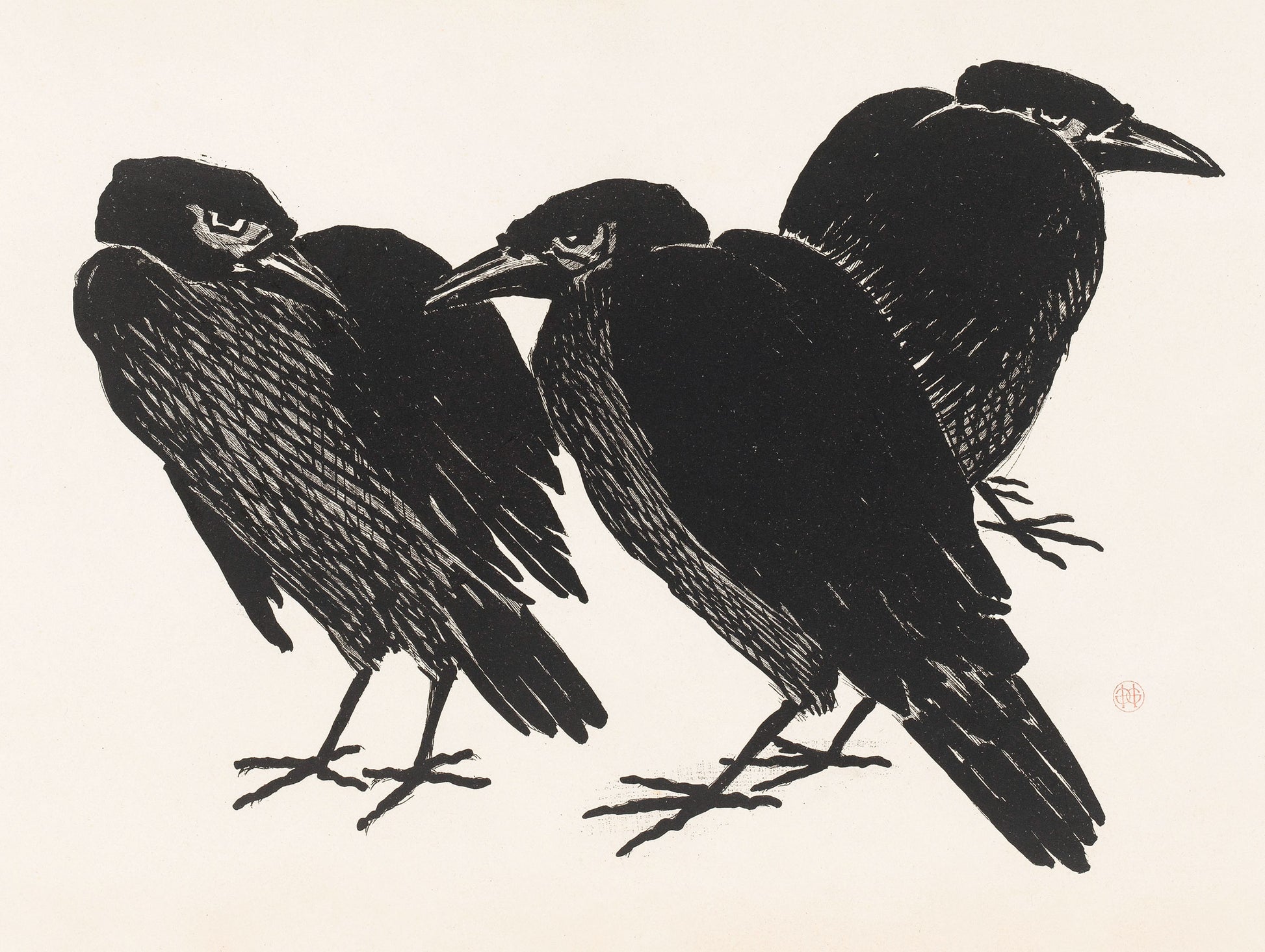 Three Crows - Henri-Charles Guérard Art Print