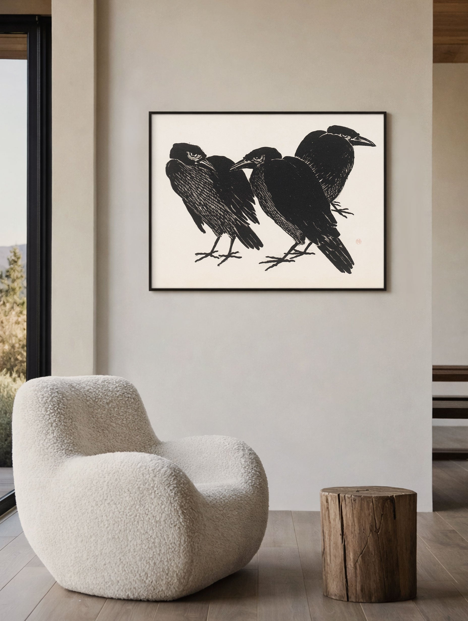 Three Crows - Henri-Charles Guérard Mockup