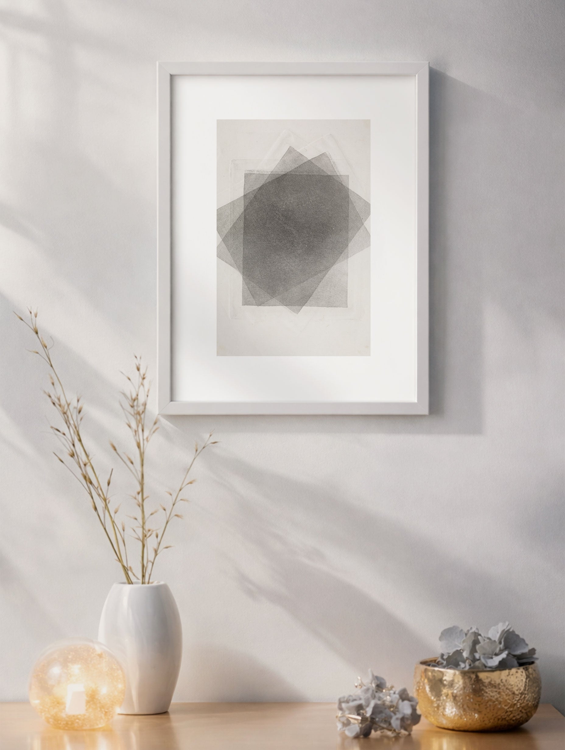 Three Sheets of Gauze, Crossed Obliquely William Henry Fox Talbot Art Print Mockup