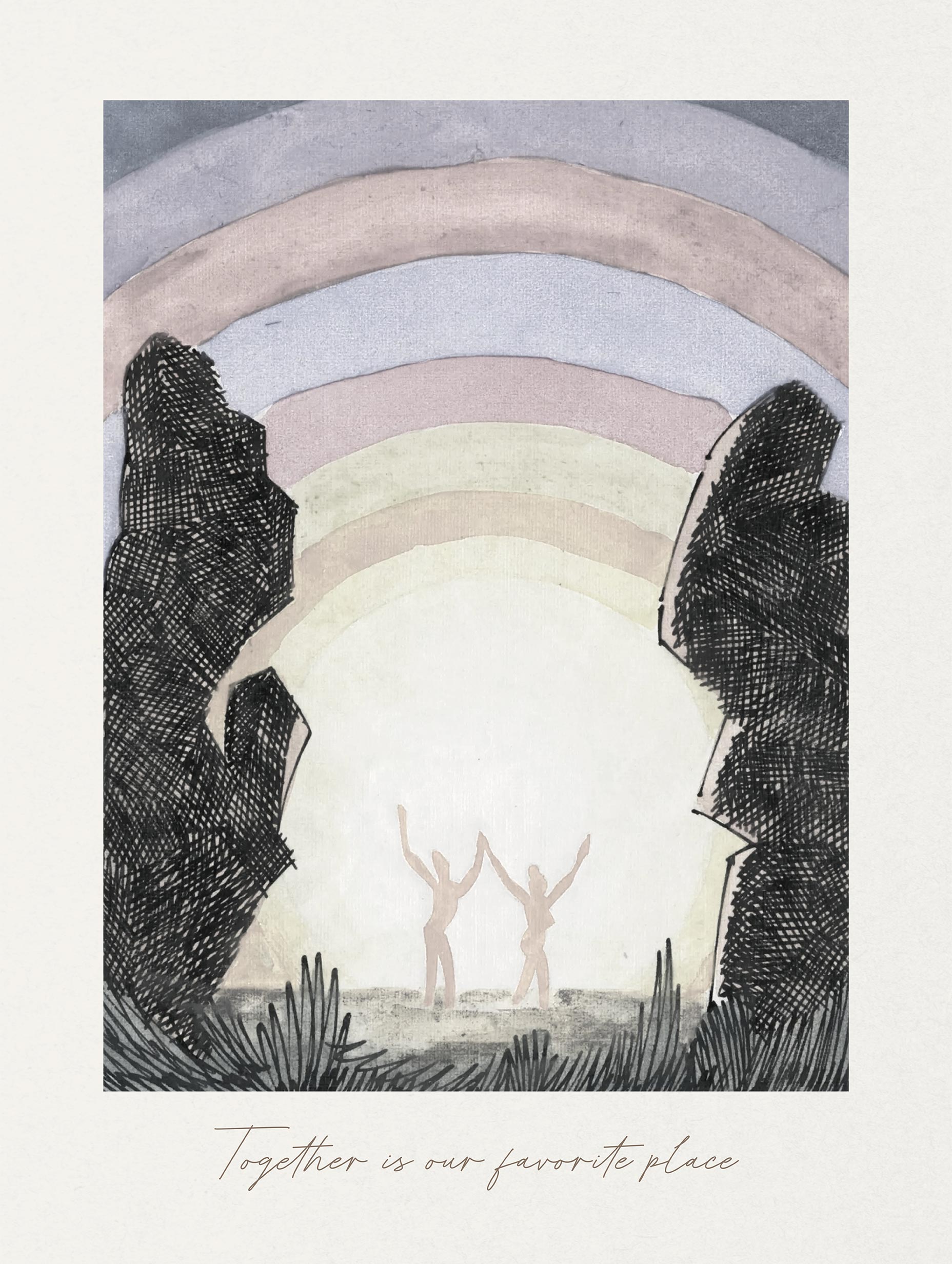 Together Is Our Favorite Place Abstract Art Print