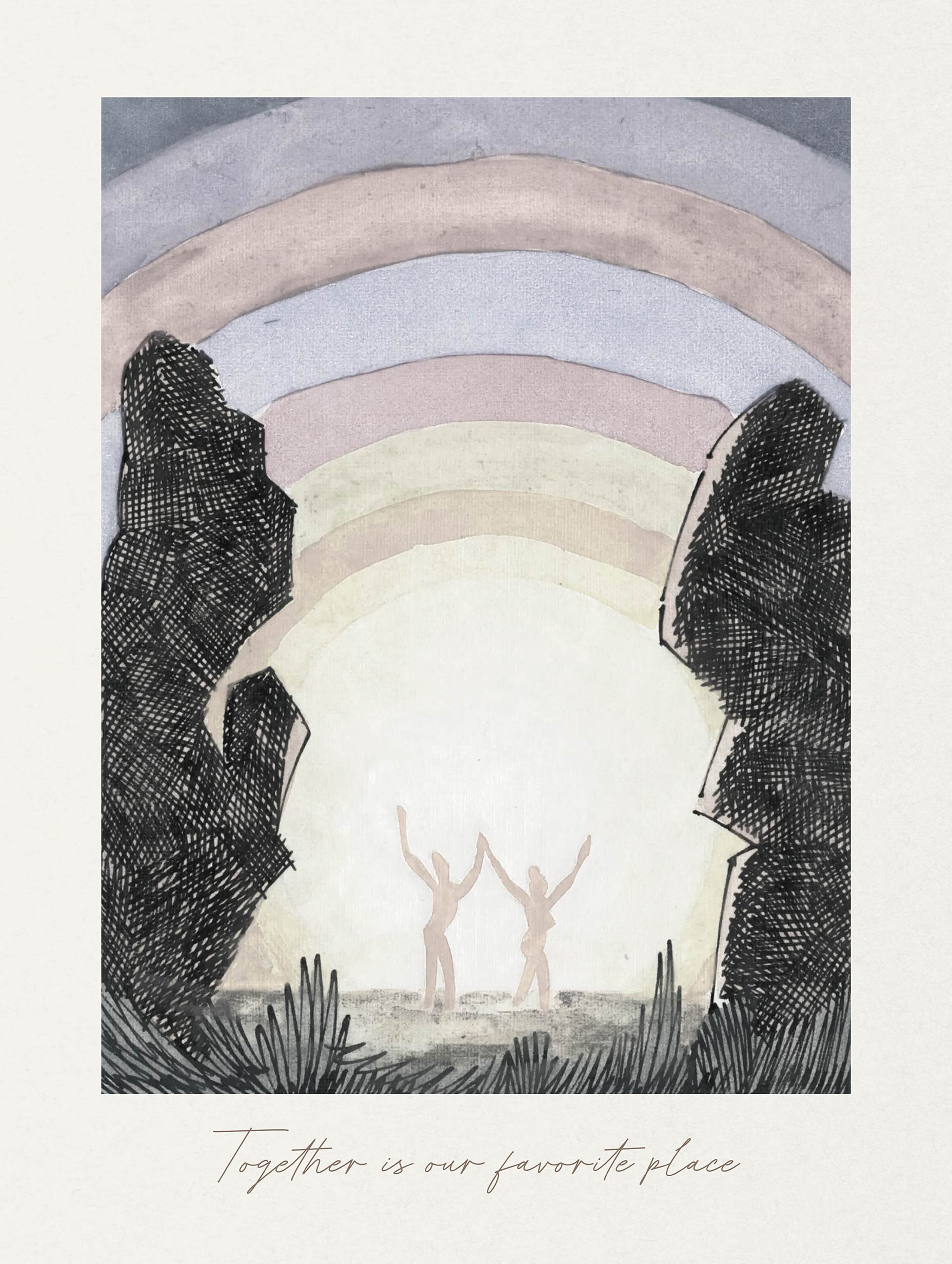 Together Is Our Favorite Place Art Print