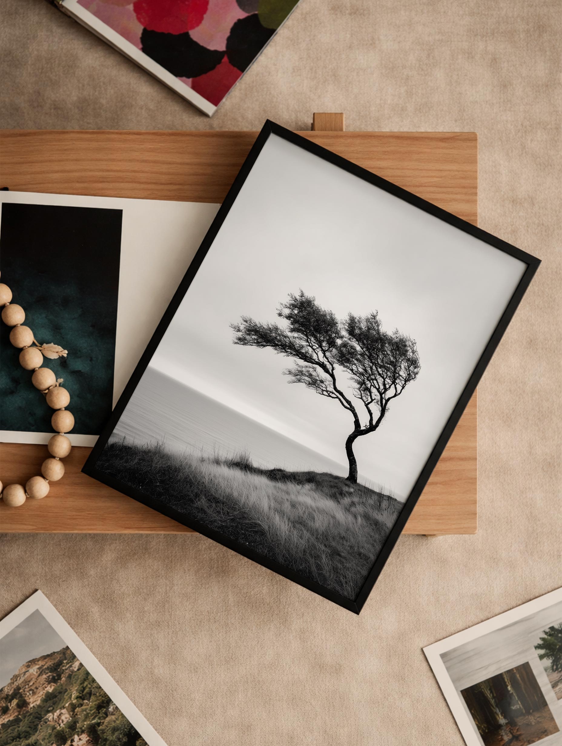 Tree by the Sea Ocean Wall Art Mockup