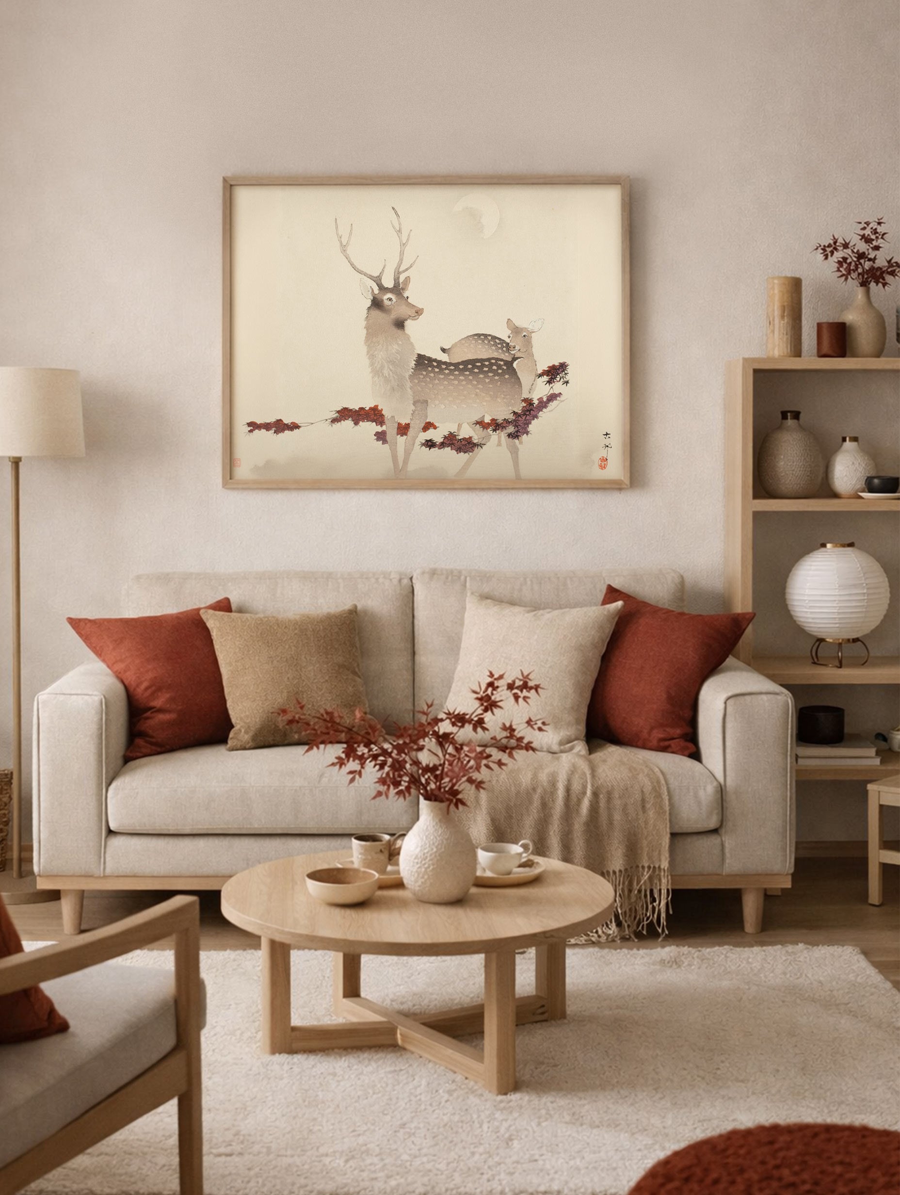 Two Deer Ohara Koson Art Mockup