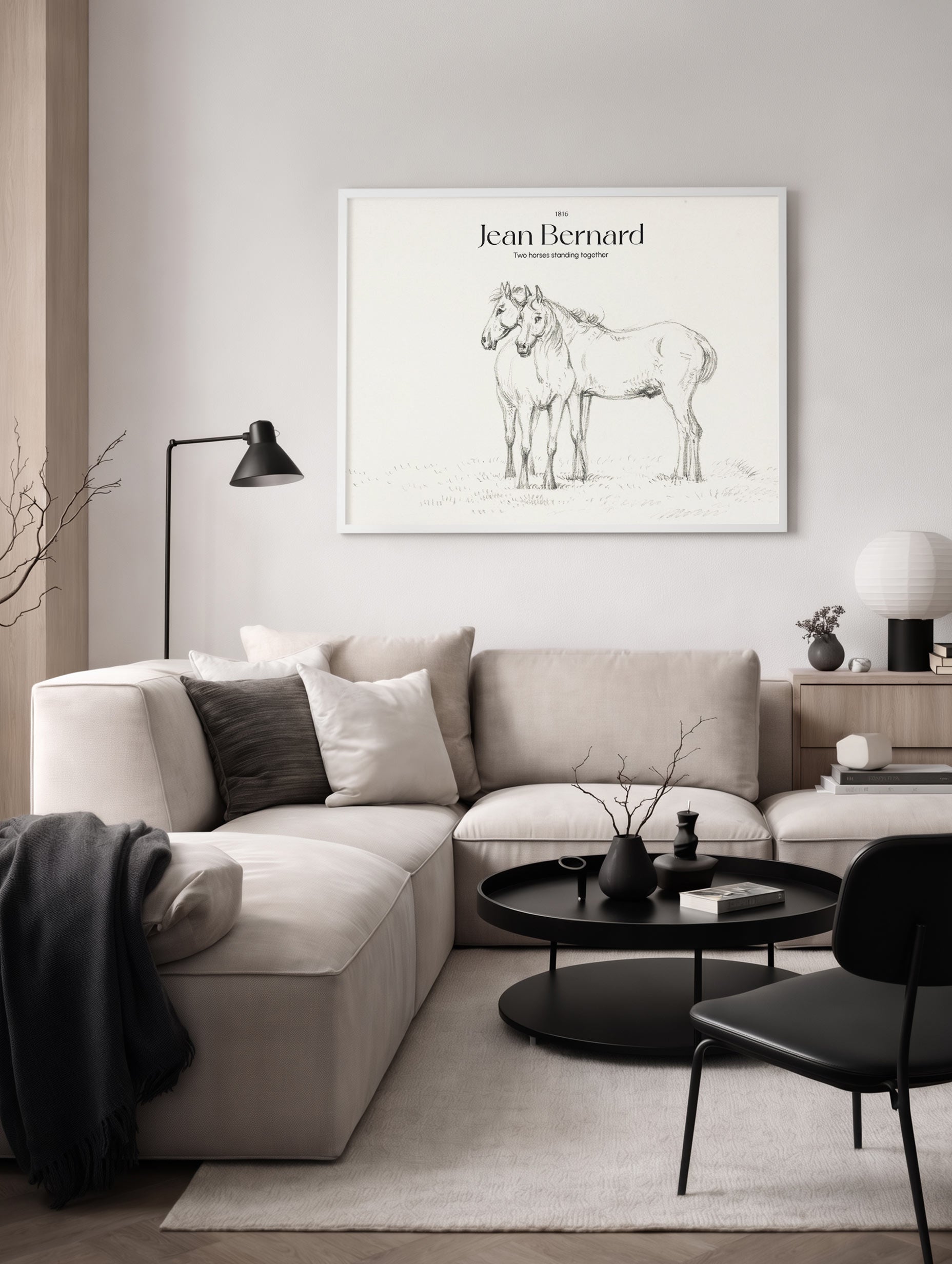 Two horses standing together - Jean Bernard Mockup