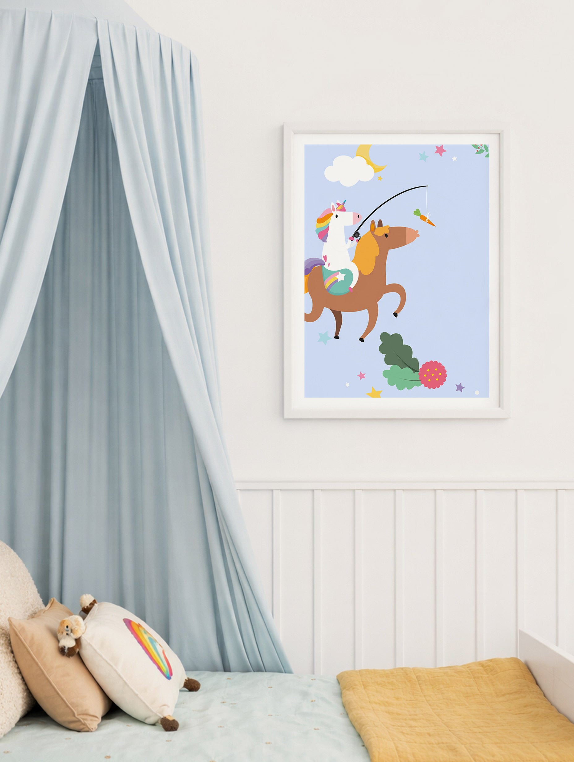 Unicorn Riding Pony Poster Mockup