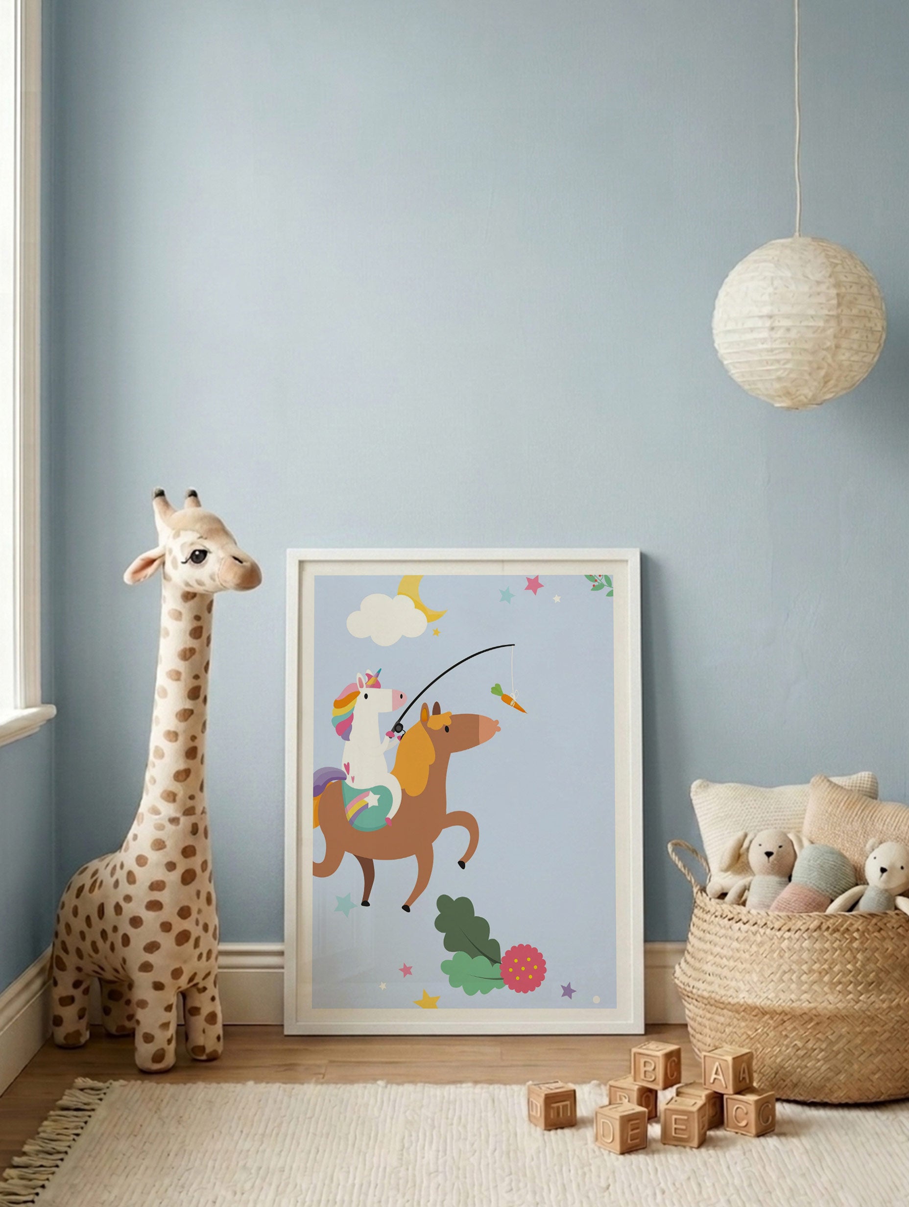 Unicorn Riding Pony Poster Mockup