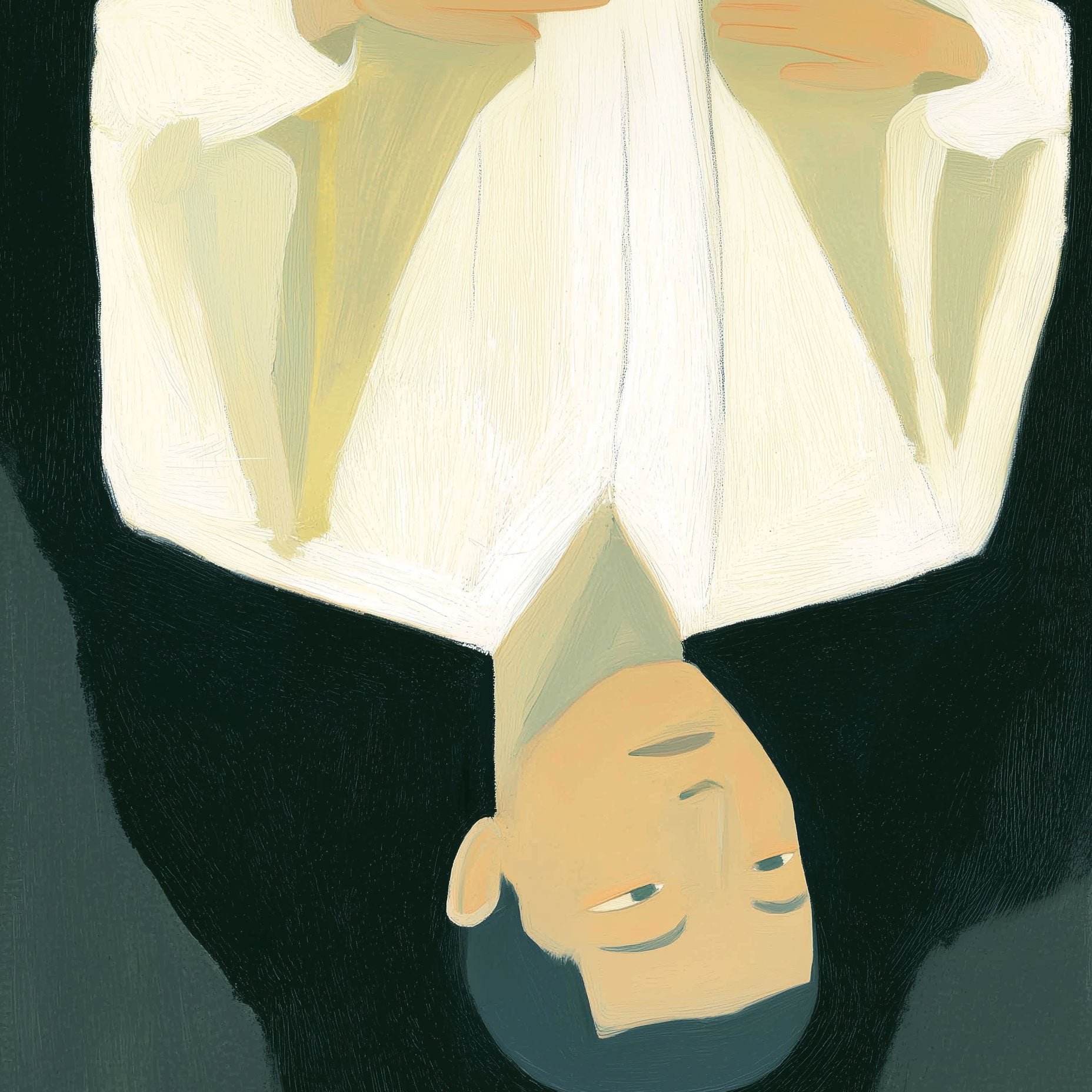 Första huset i en bosättning abstrakt konsttryck