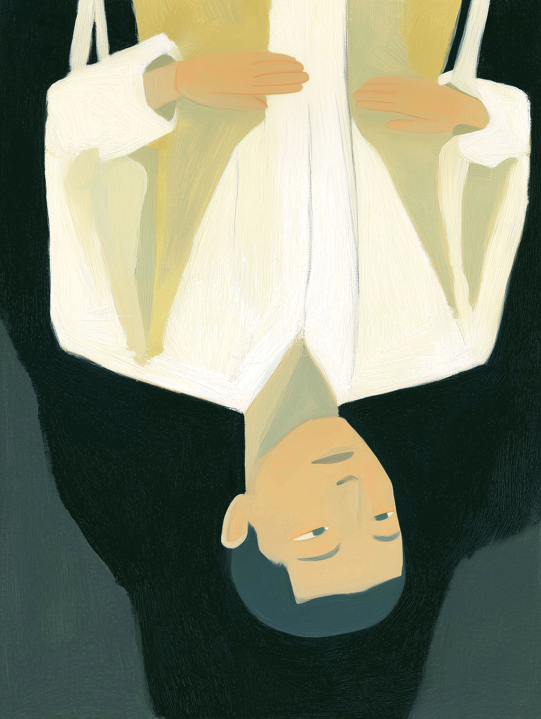 Första huset i en bosättning abstrakt konsttryck