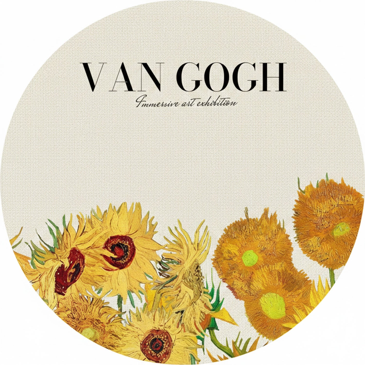 Van Gogh Sunflowers Premium Embroidery Design for Wall Art