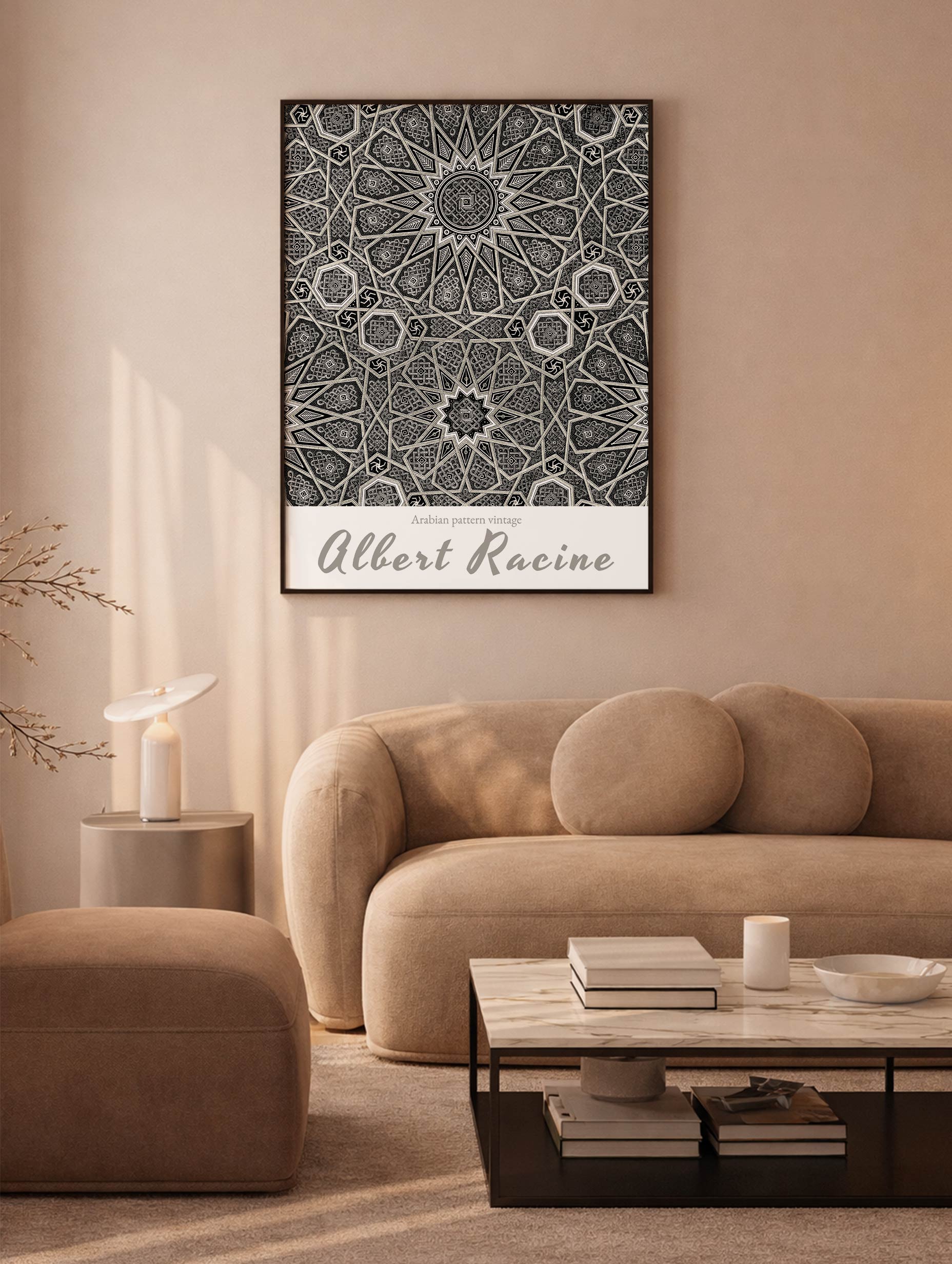 Vintage Arabian Pattern Albert Racinet Art Print Mockup