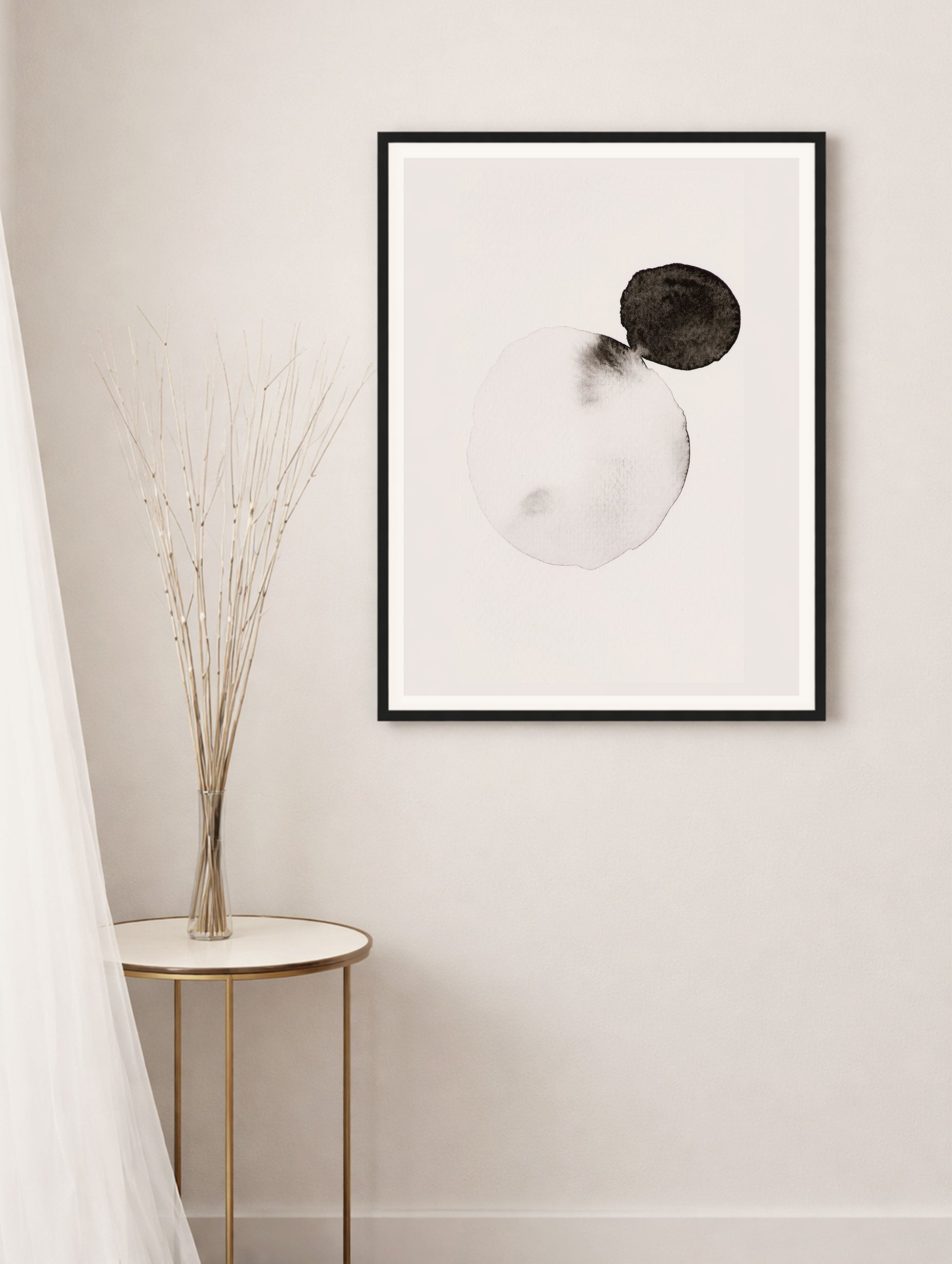 Watercolor Black and White Poster Mockup