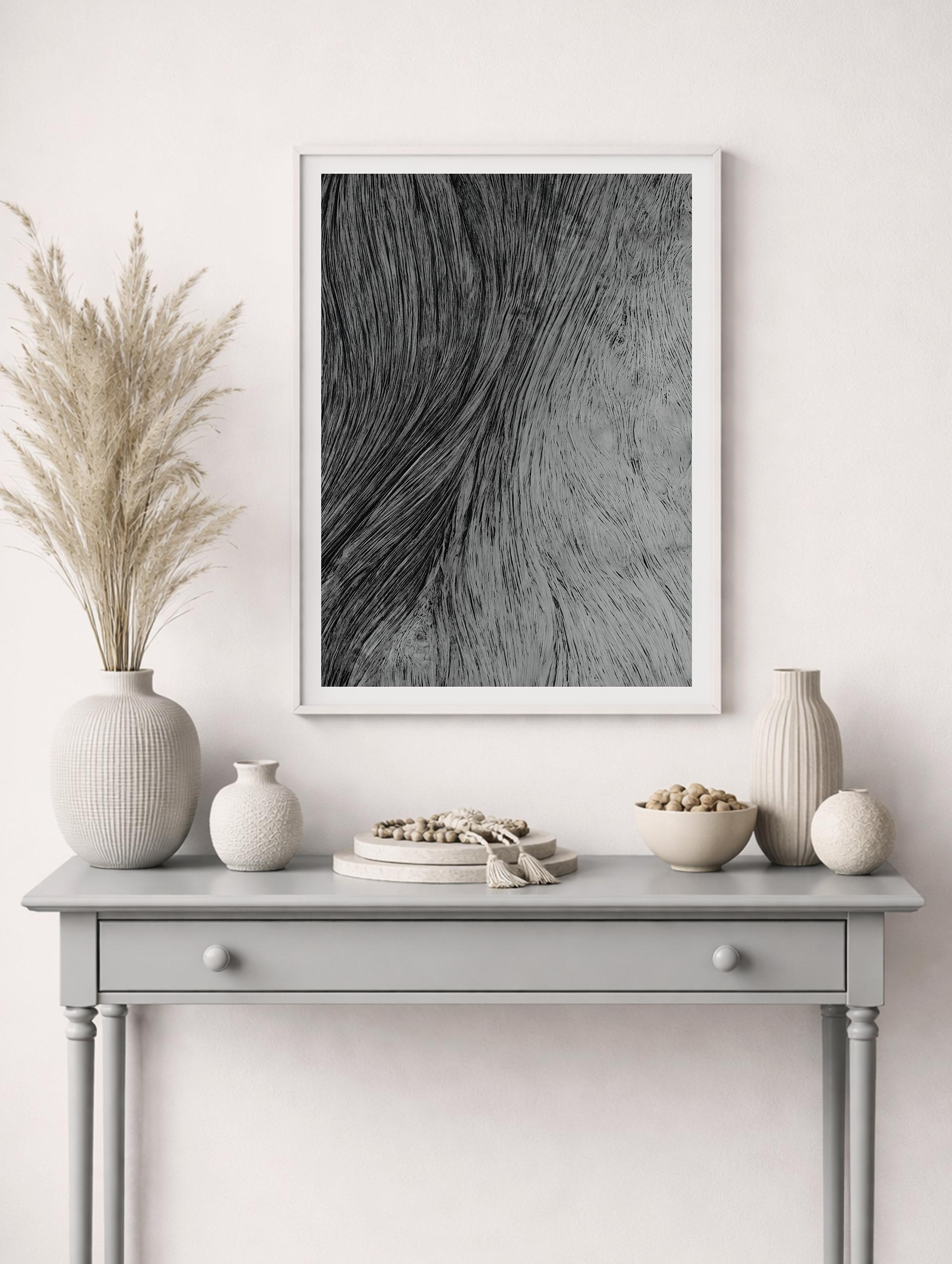 Wavy Woodgrain Patterns Abstract Art Print Mockup