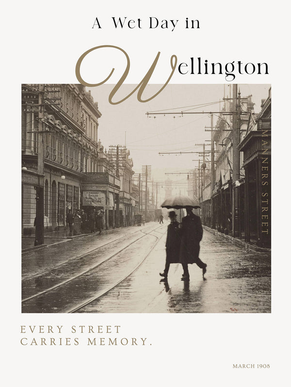 En våt dag i Wellington-plakat