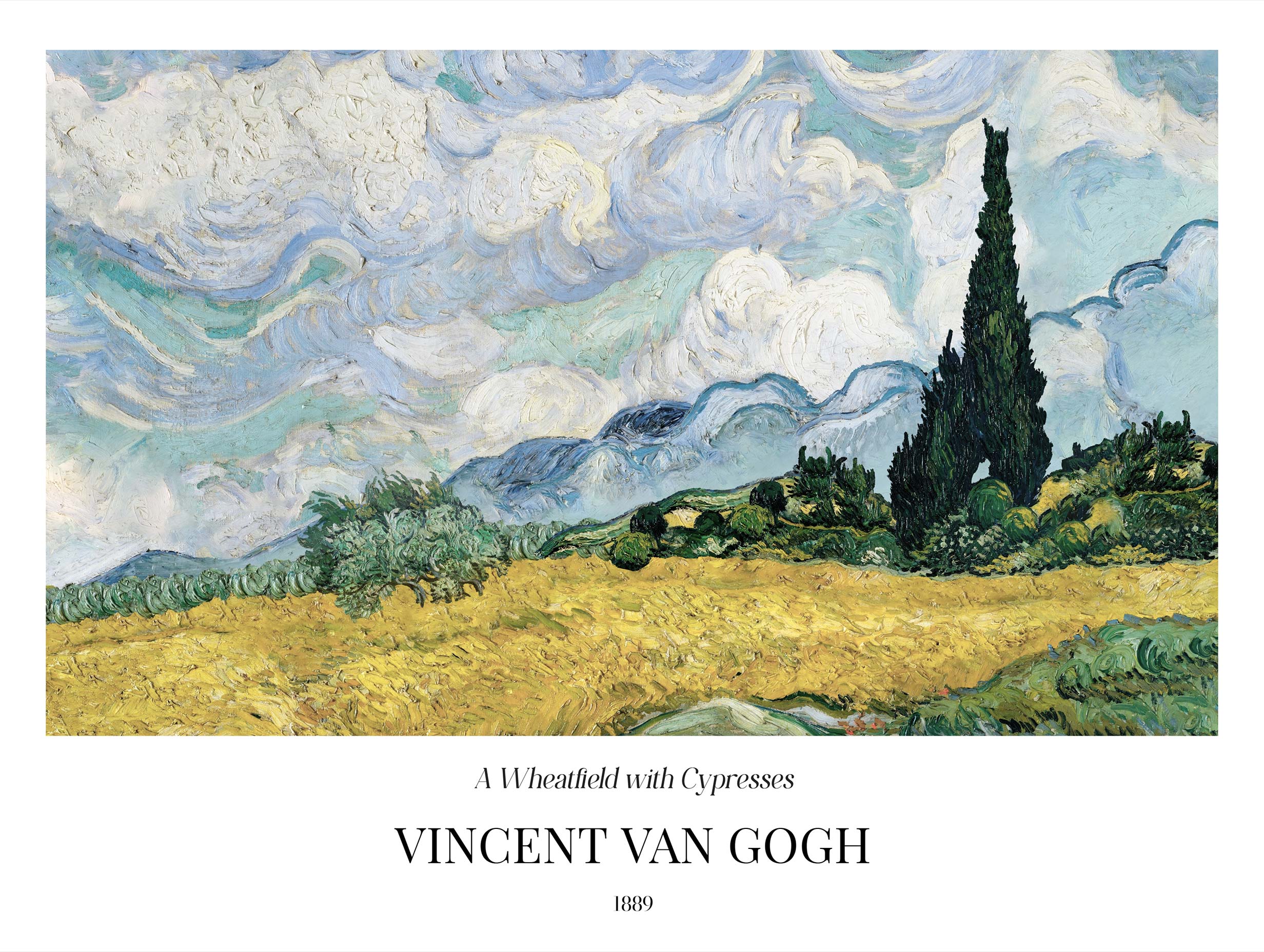 Wheat Field with Cypresses Van Gogh Art Print No 2