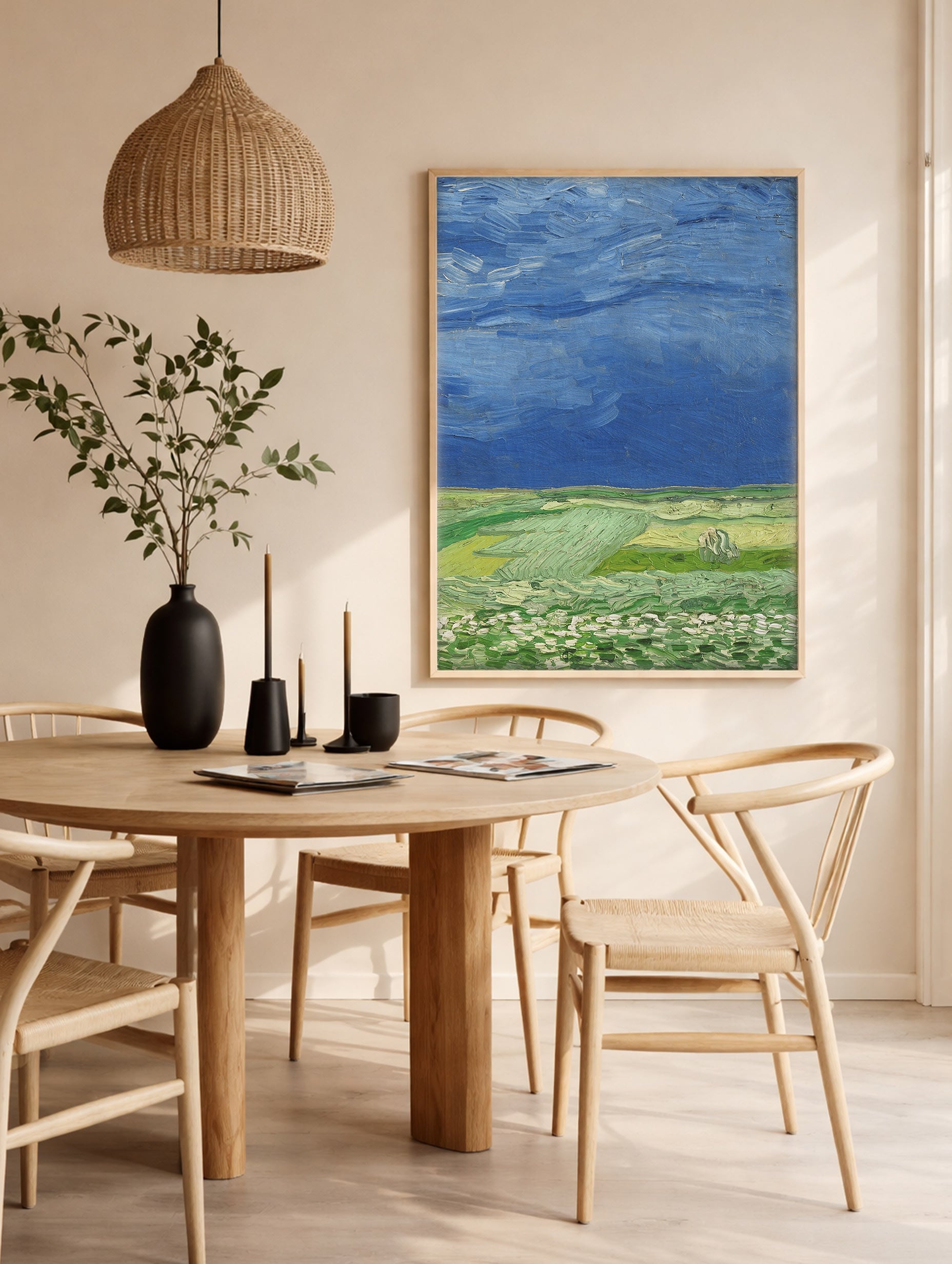 Wheatfield under Thunderclouds Van Gogh Art Print Mockup