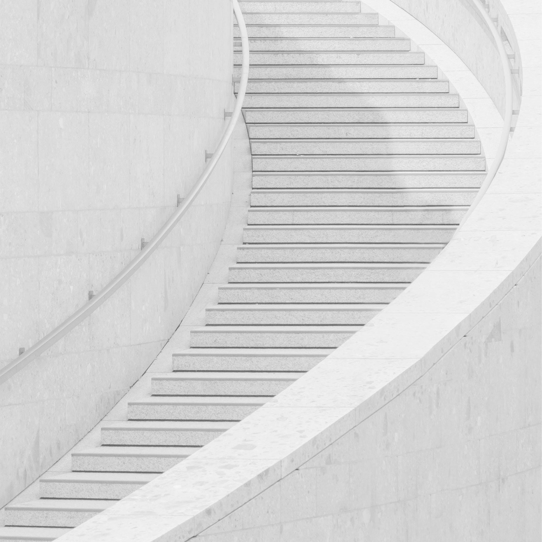 White Curved Staircase Poster