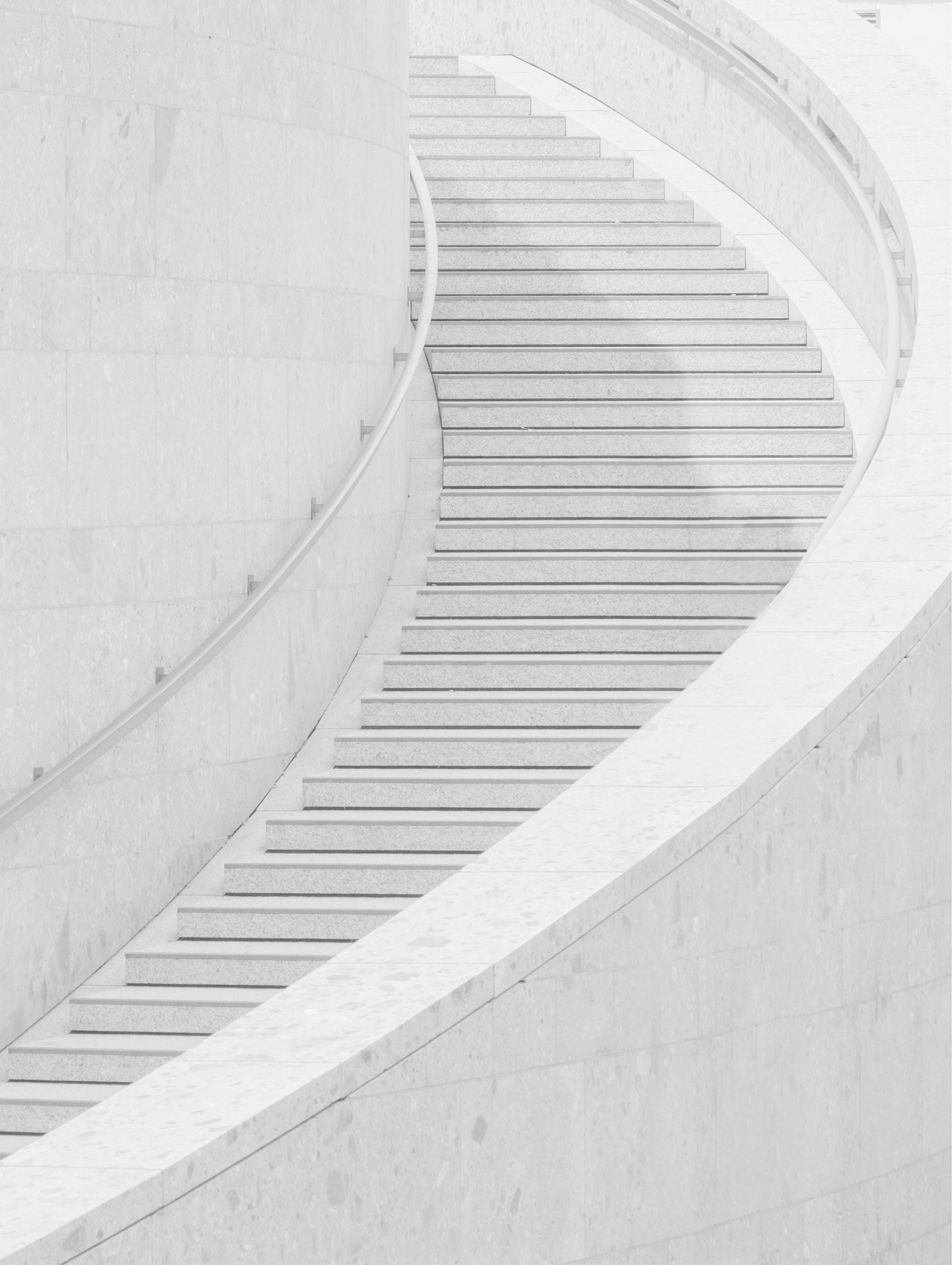 White Curved Staircase Poster