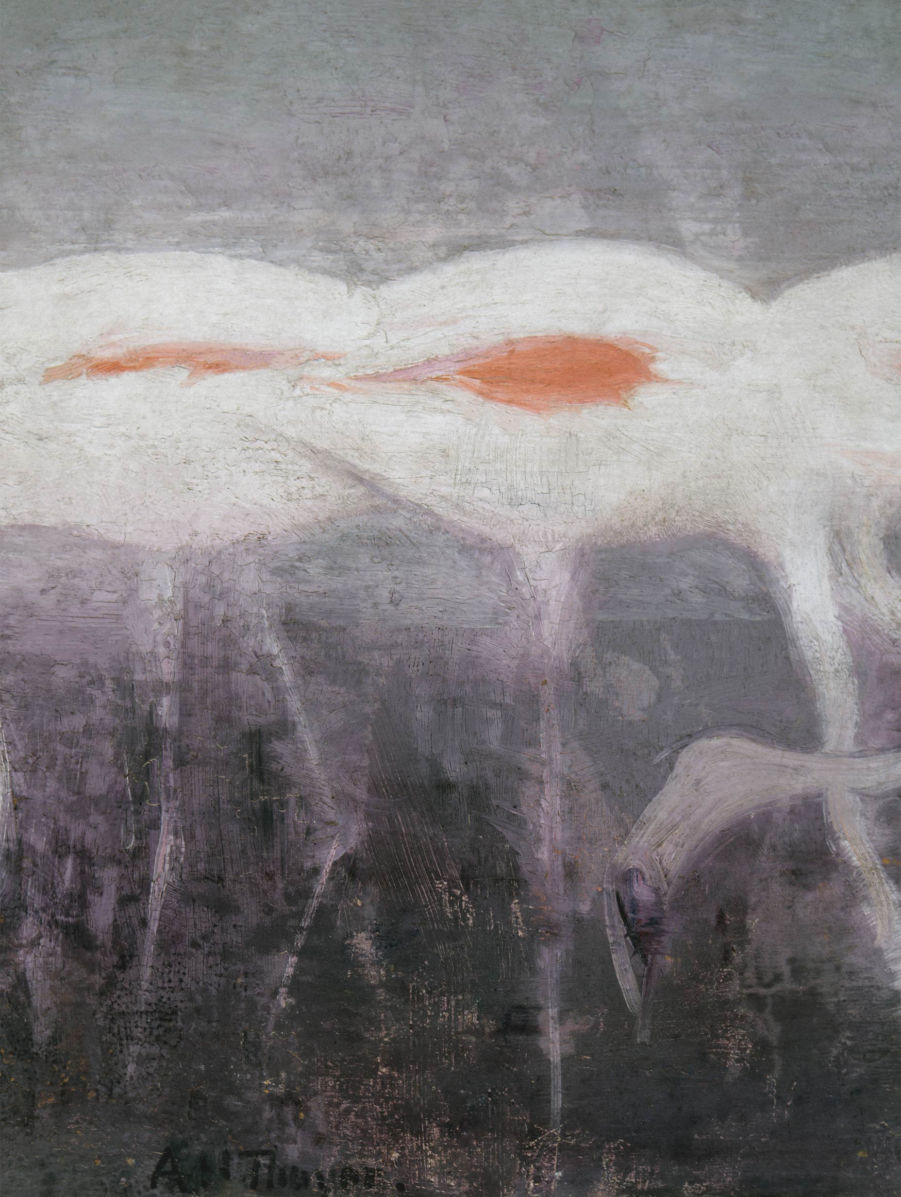 White Flamingoes Abbott Handerson Thayer Art Print