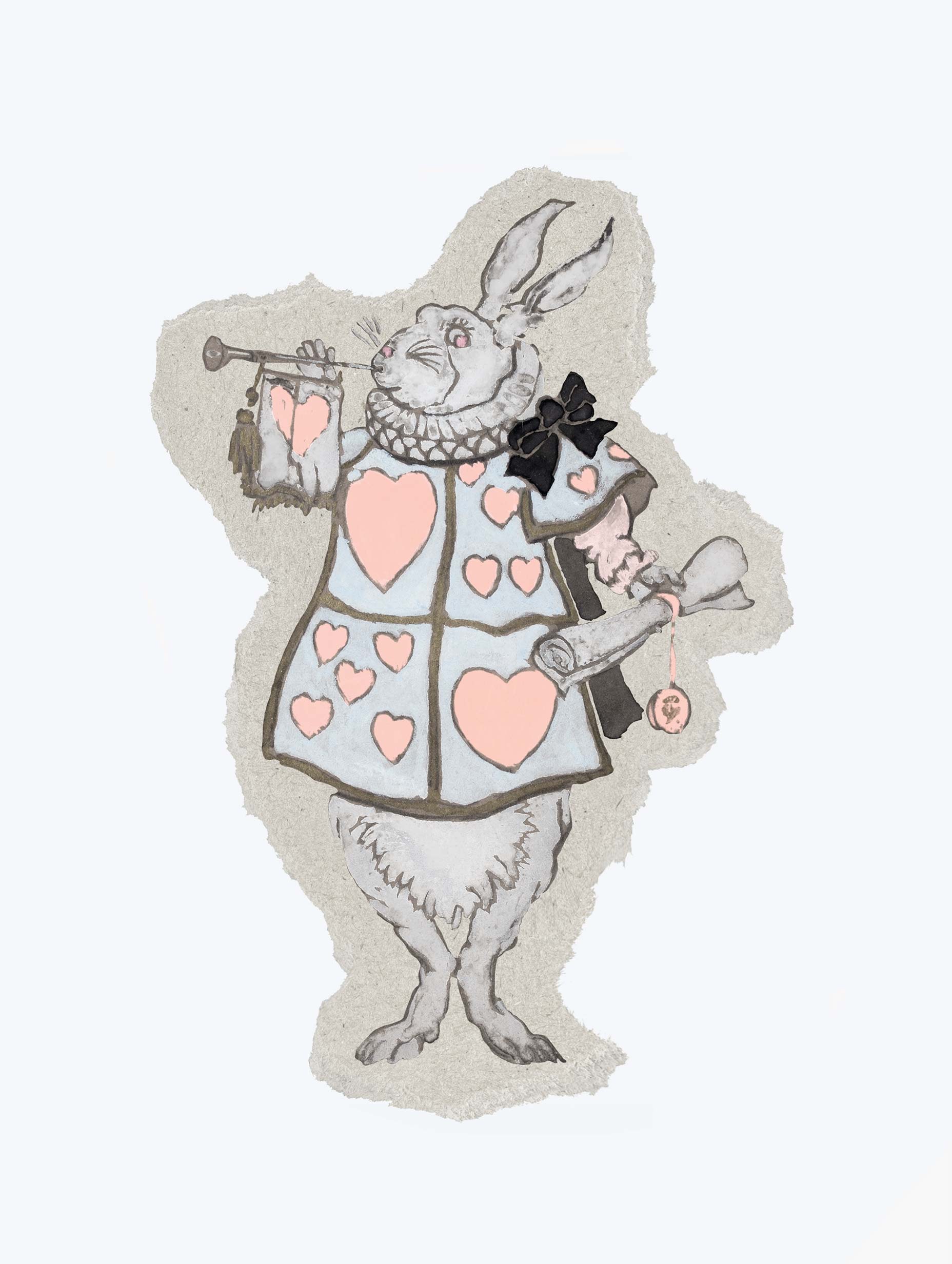 White Rabbit from Alice's Adventures in Wonderland Animal Art Print