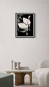 White Chinese Geese Swimming Through Reeds Ohara Koson Art Print Mockup