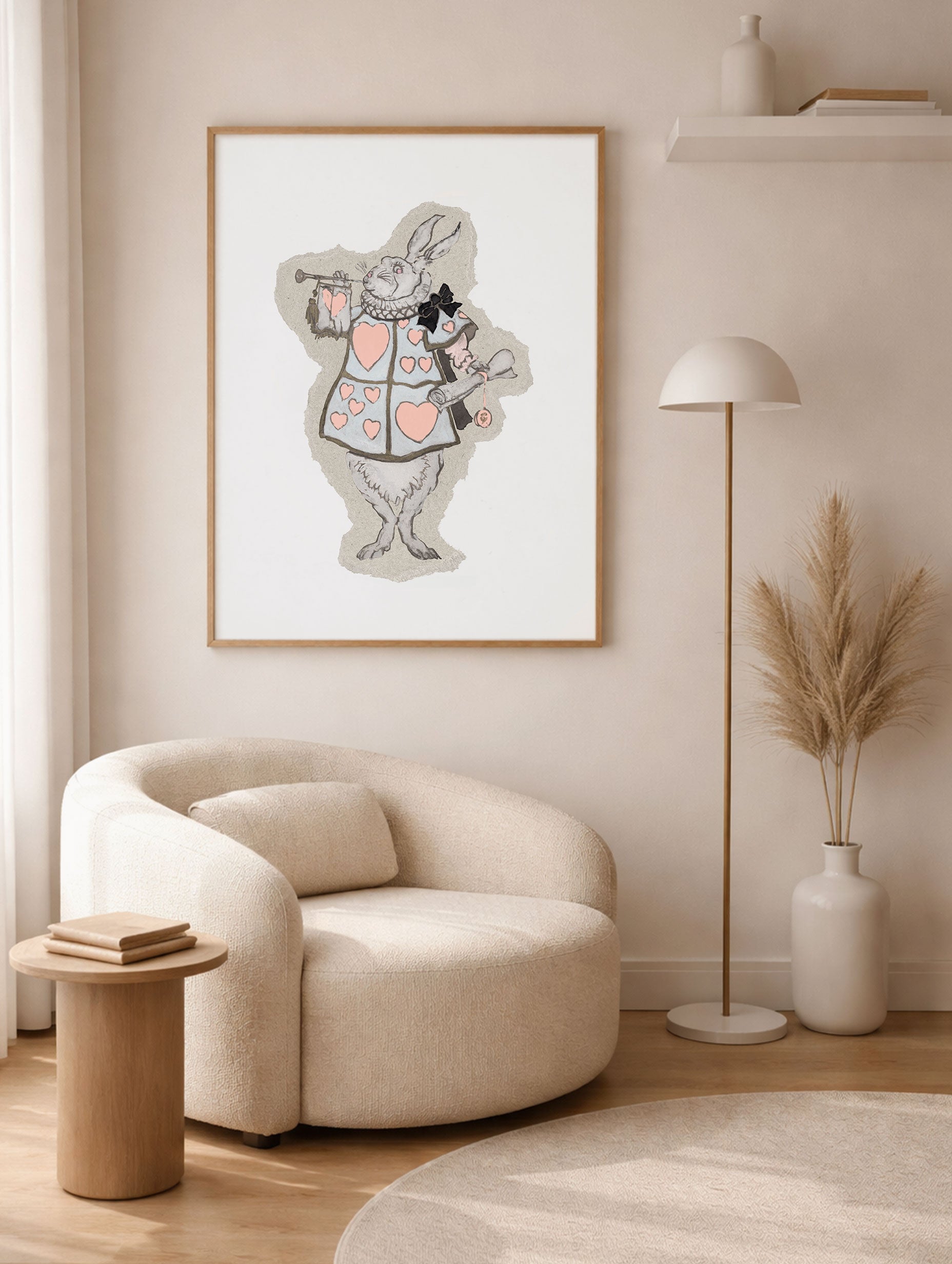 White Rabbit from Alice's Adventures in Wonderland Animal Art Print Mockup