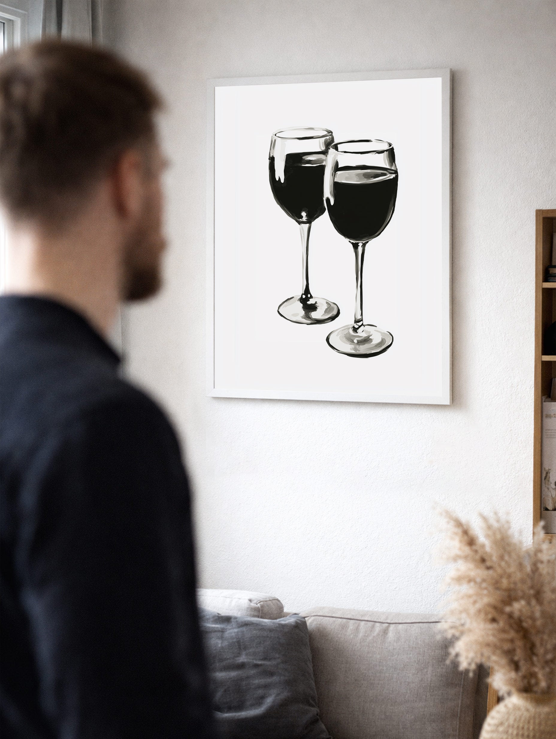 Första huset i en bosättning abstrakt konsttryck