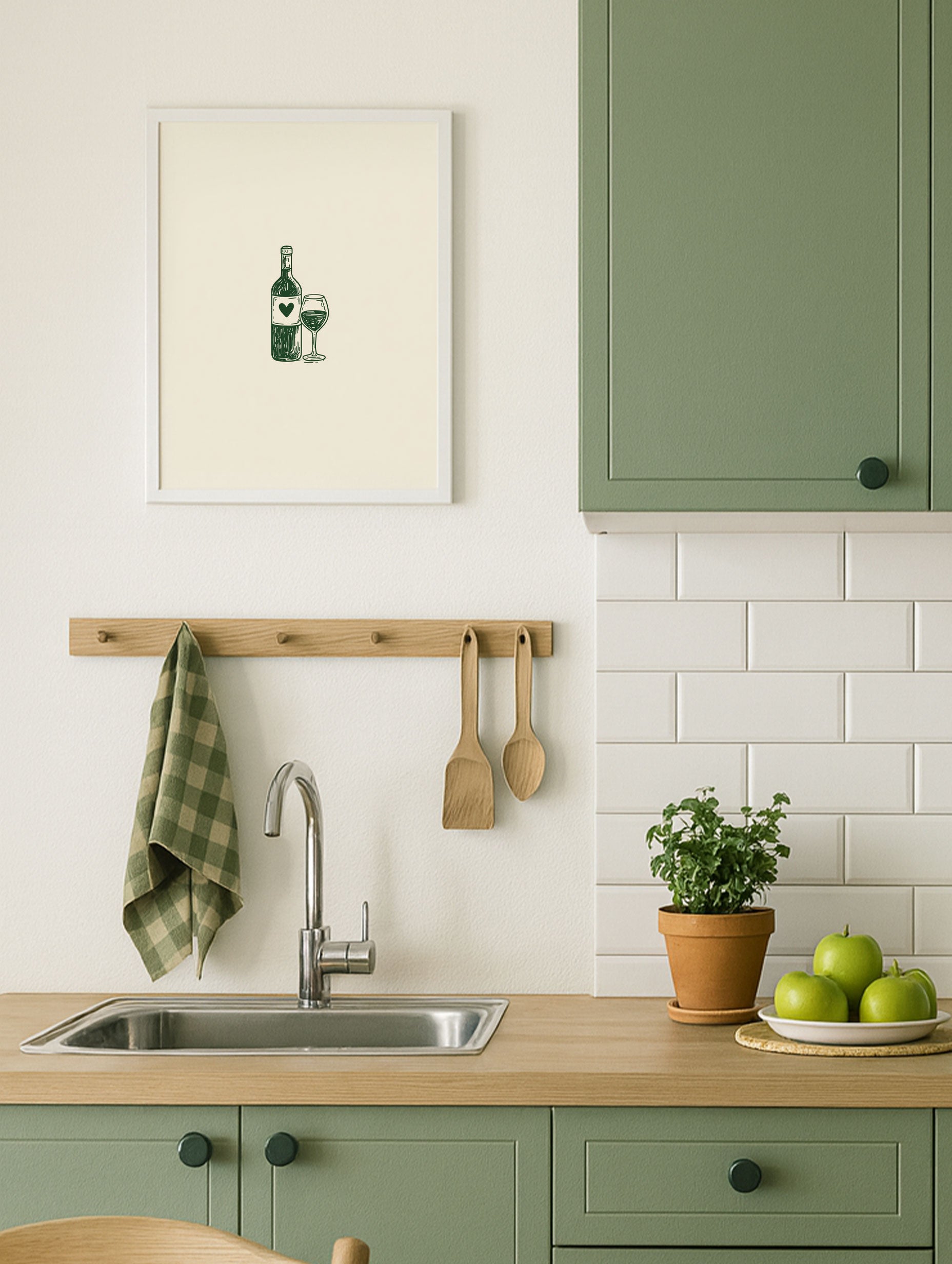 Wine is Love Minimal Artwork Mockup