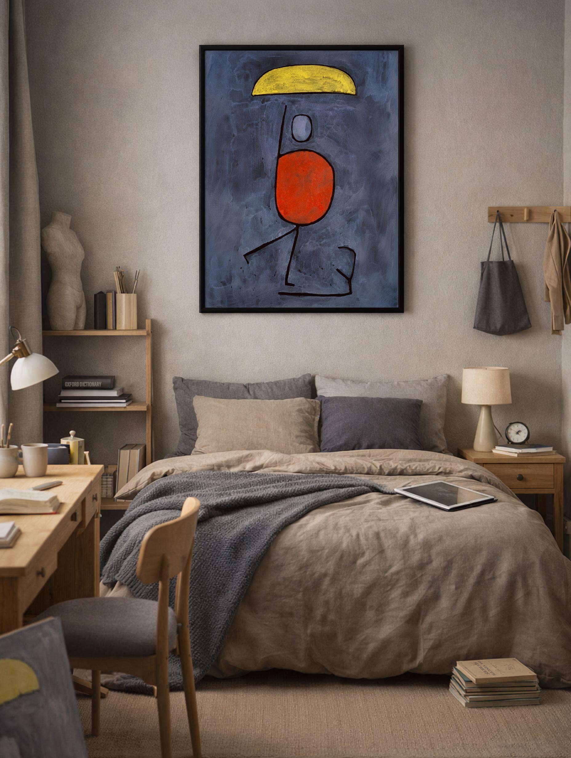 With an Umbrella Paul Klee Art Mockup