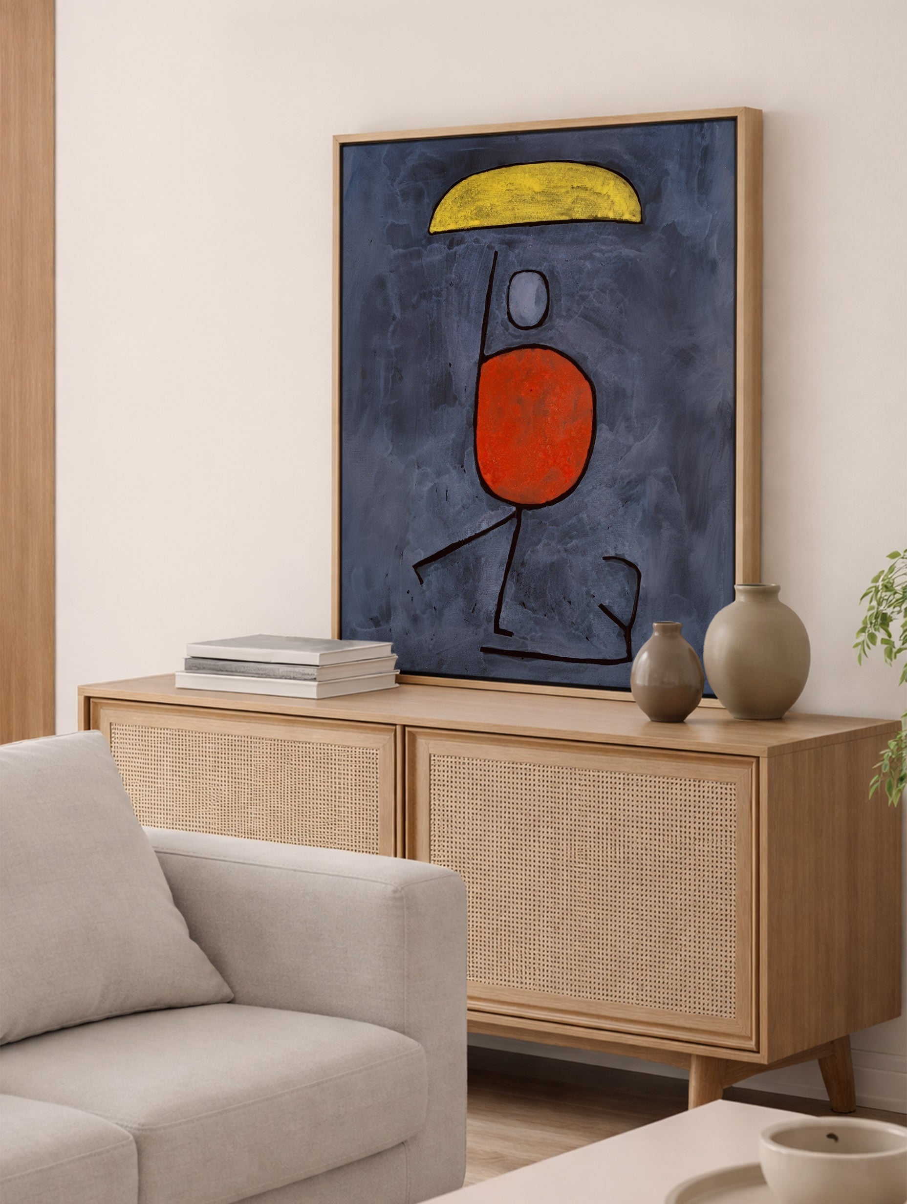 With an Umbrella Paul Klee Art Print Mockup