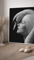 Woman and Swan Black and White Poster Mockup
