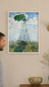 Woman with a parasol - Madame Monet and her son Claude Monet Art Print Mockup