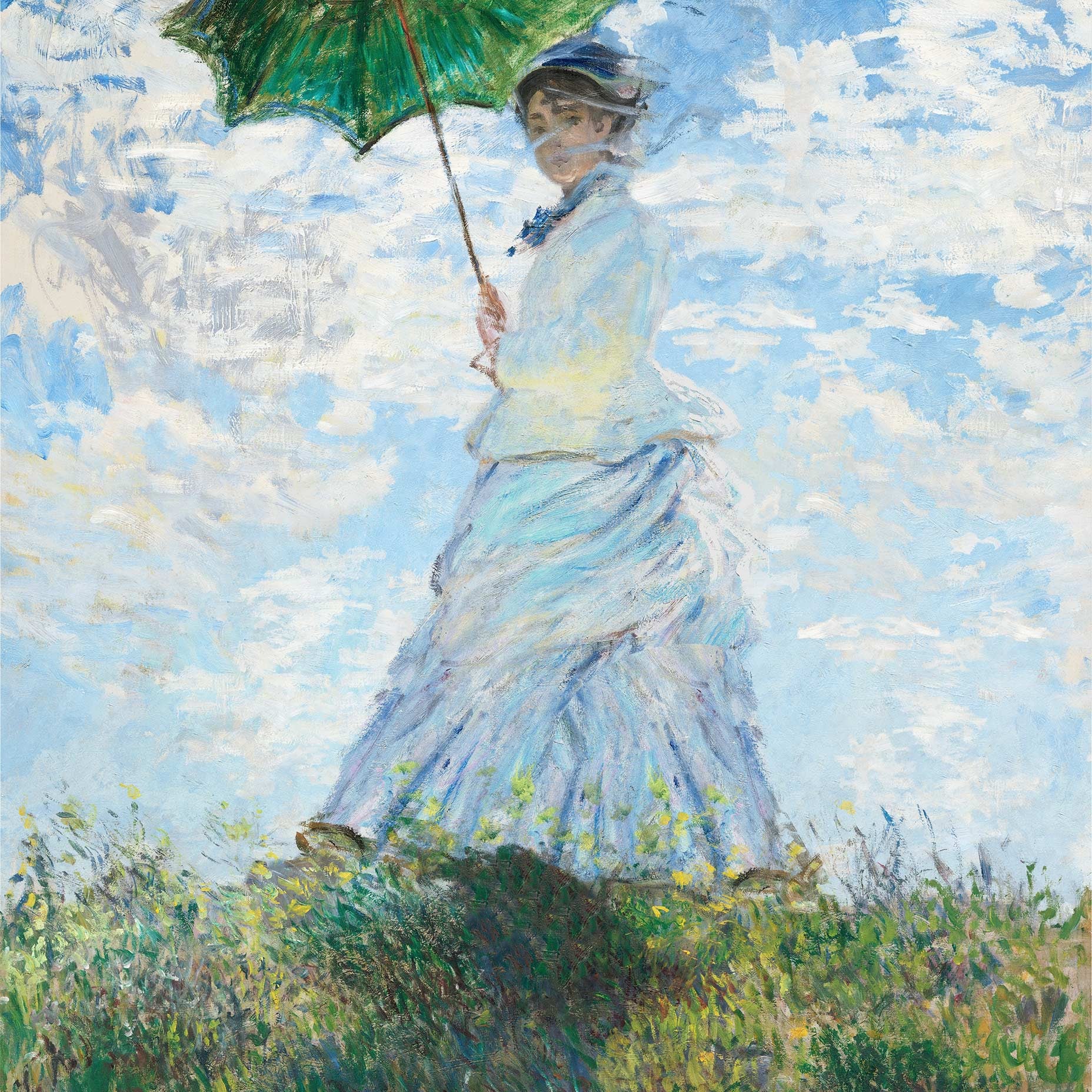 Woman with a parasol - Madame Monet and her son Claude Monet Art Print