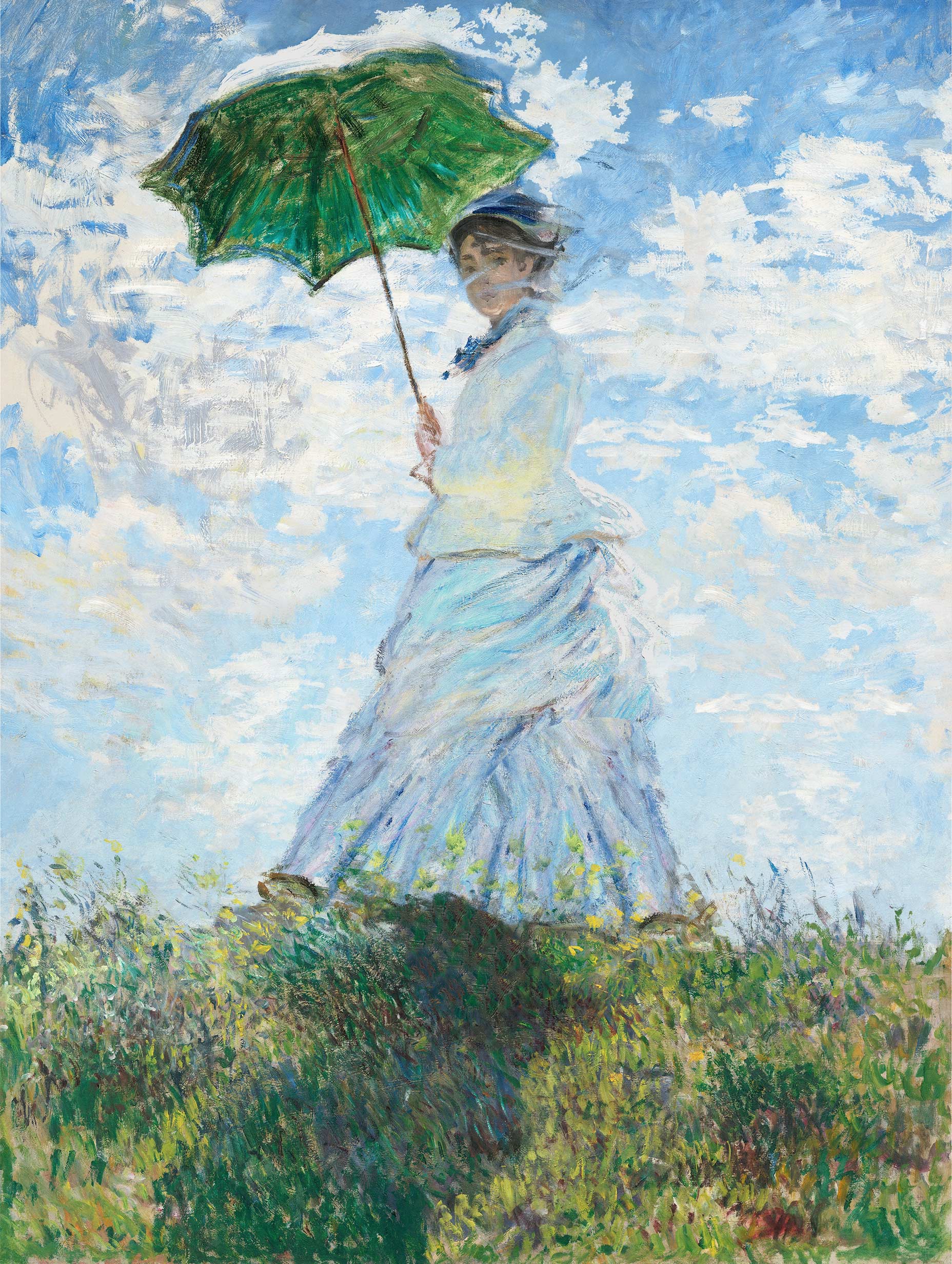 Woman with a parasol - Madame Monet and her son Claude Monet Art Print