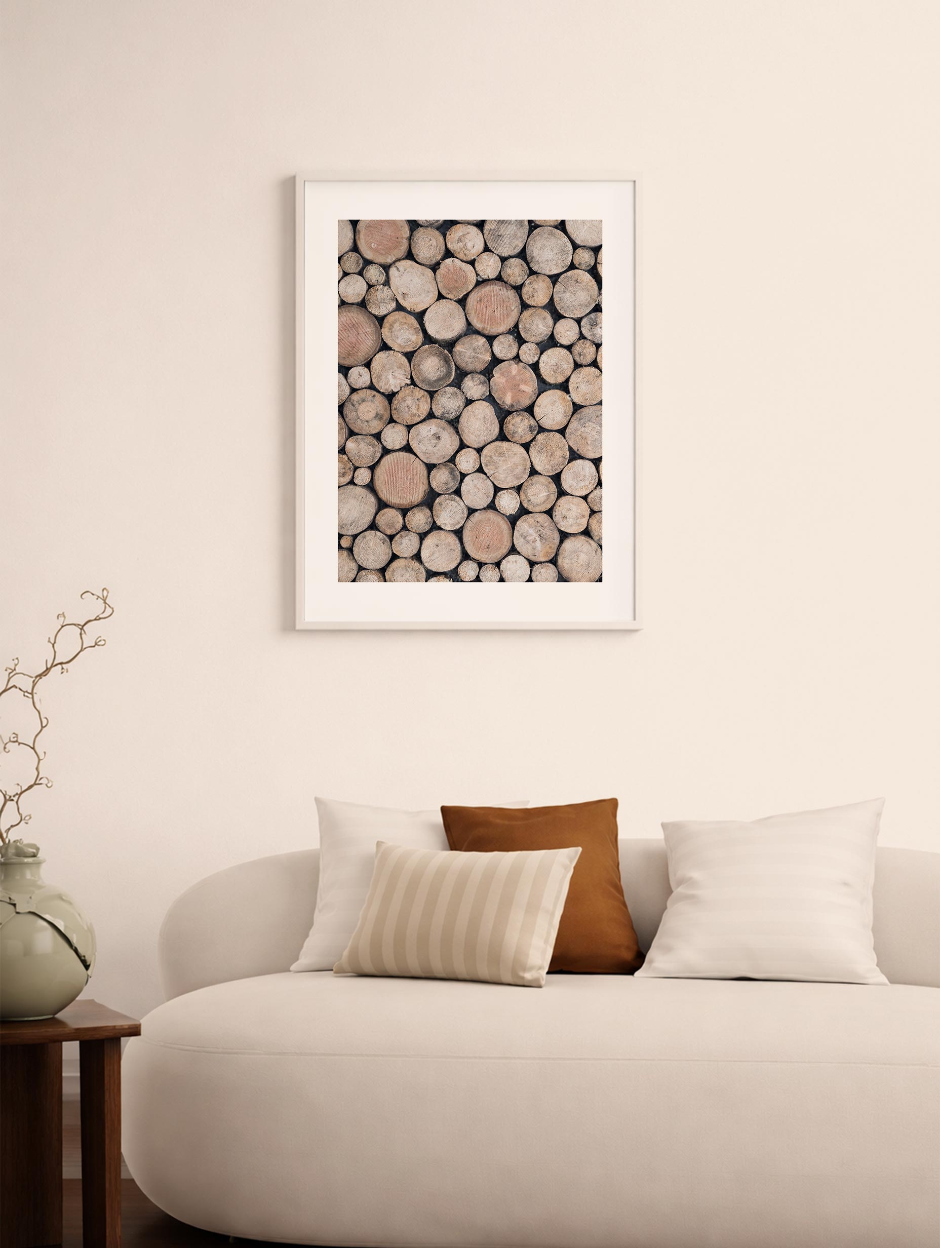 Wood Logs Abstract Poster Mockup