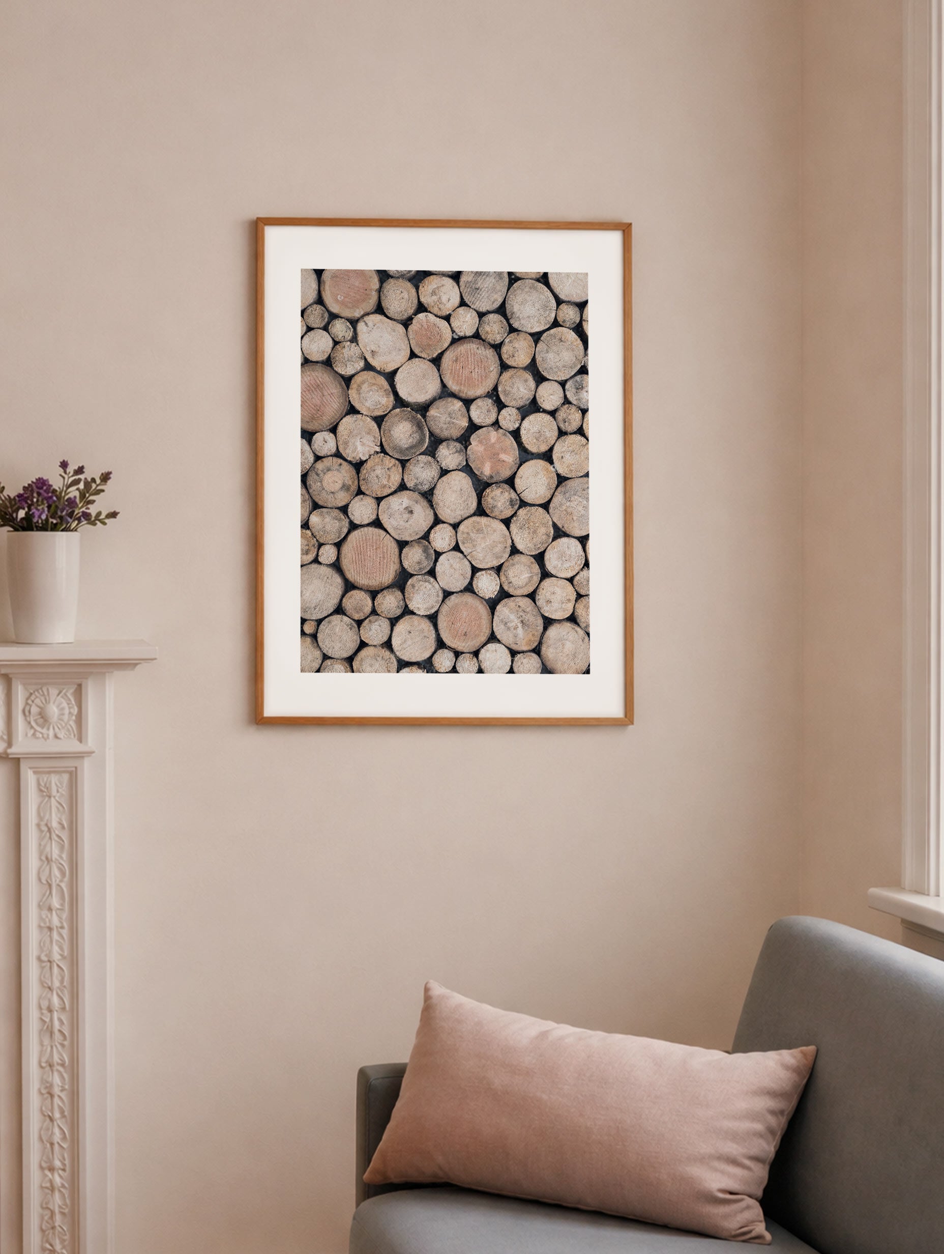 Wood Logs Abstract Poster Mockup
