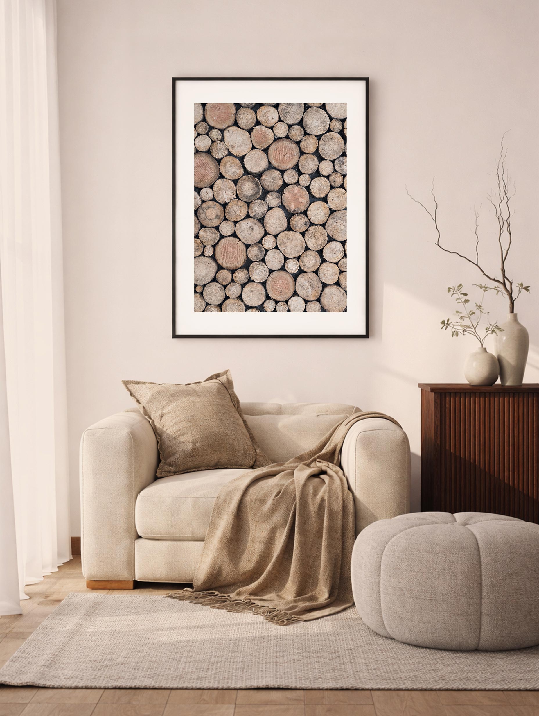 Wood Logs Poster Mockup