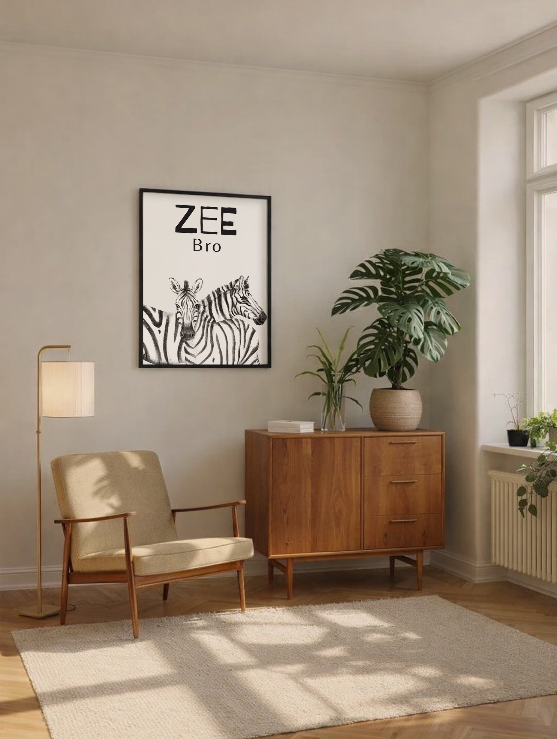 Zee Bro Zebras Poster Mockup