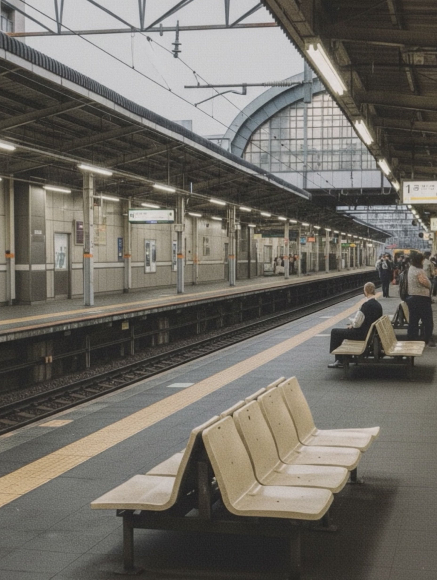 Tokyo jernbaneplattform vintage plakat