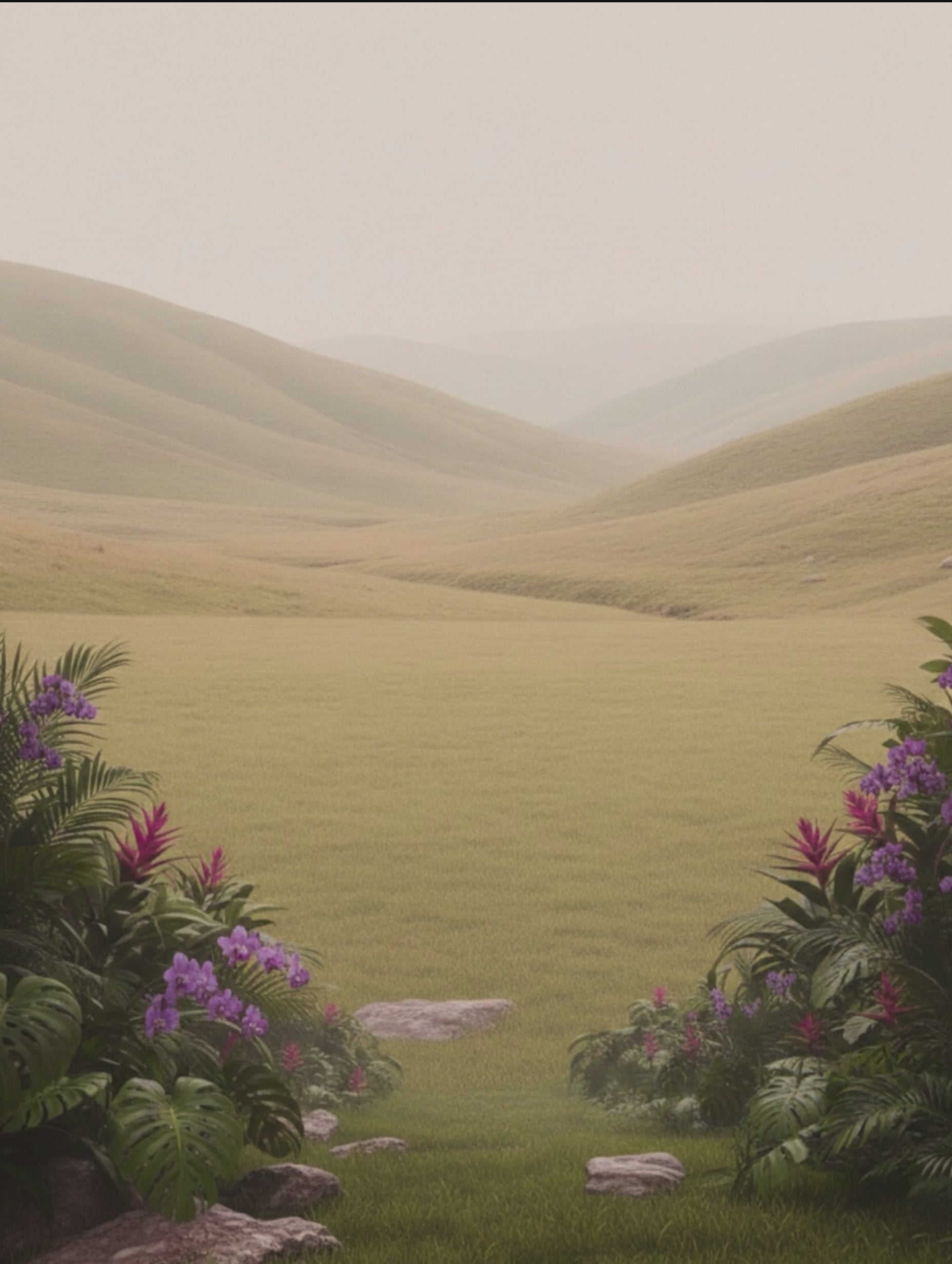 Första huset i en bosättning abstrakt konsttryck