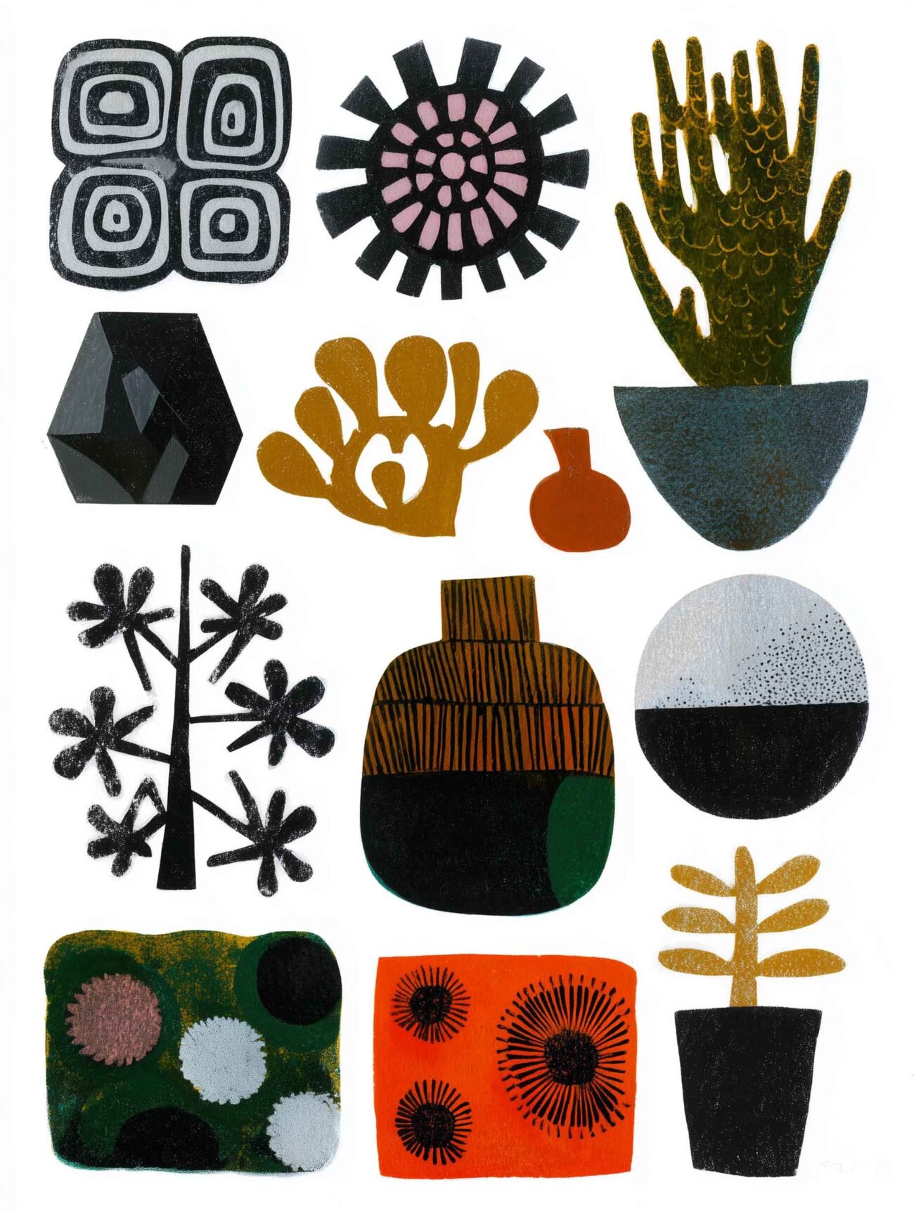 Abstract Shapes – Graphic Botanical Art Poster