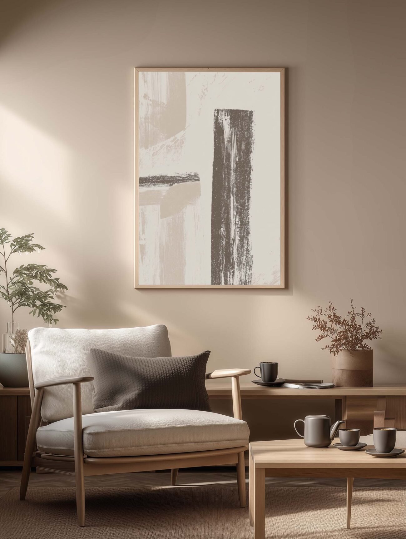 Peaceful Vibe – Minimalist Japandi styled Shapes Poster - Image 2