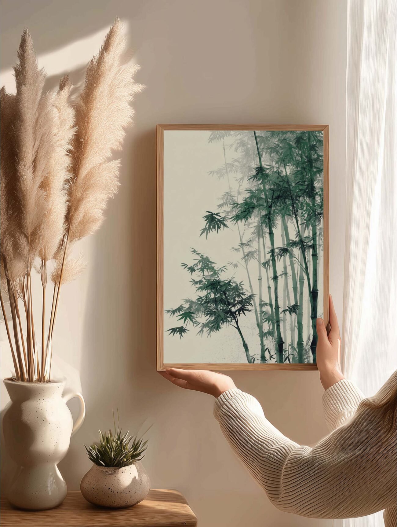 Tranquil Bamboo Grove – Minimalist Japanese Poster - Image 2