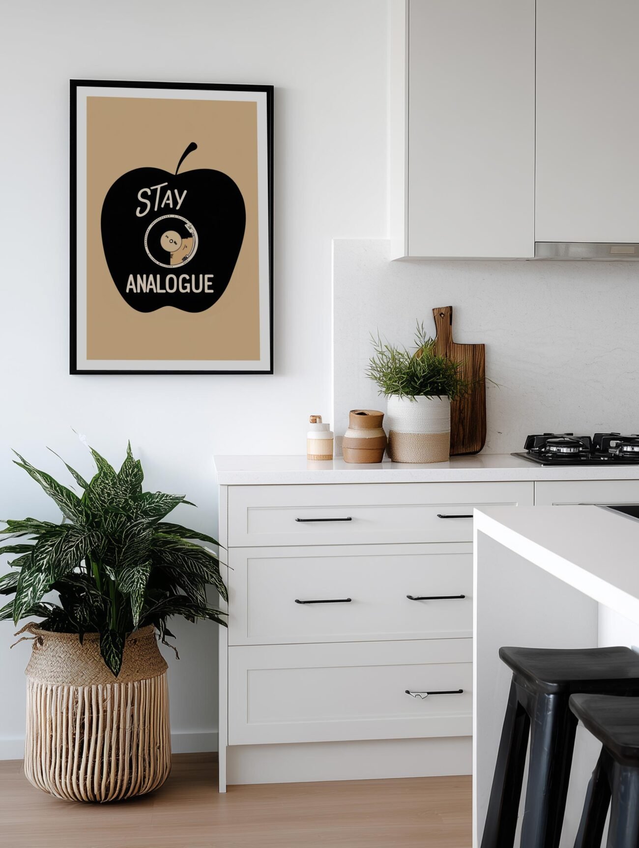 Bold Black Apple – Graphical art Poster - Image 2